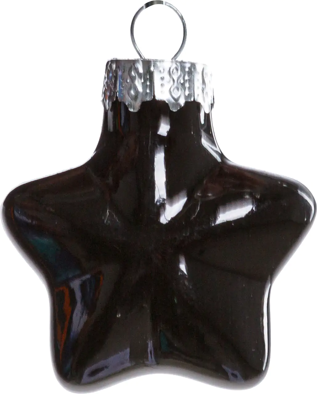 2076601552918_03 TrendLine Weihnachtskugeln Glas-Sterne 4 cm schwarz 12 Stück