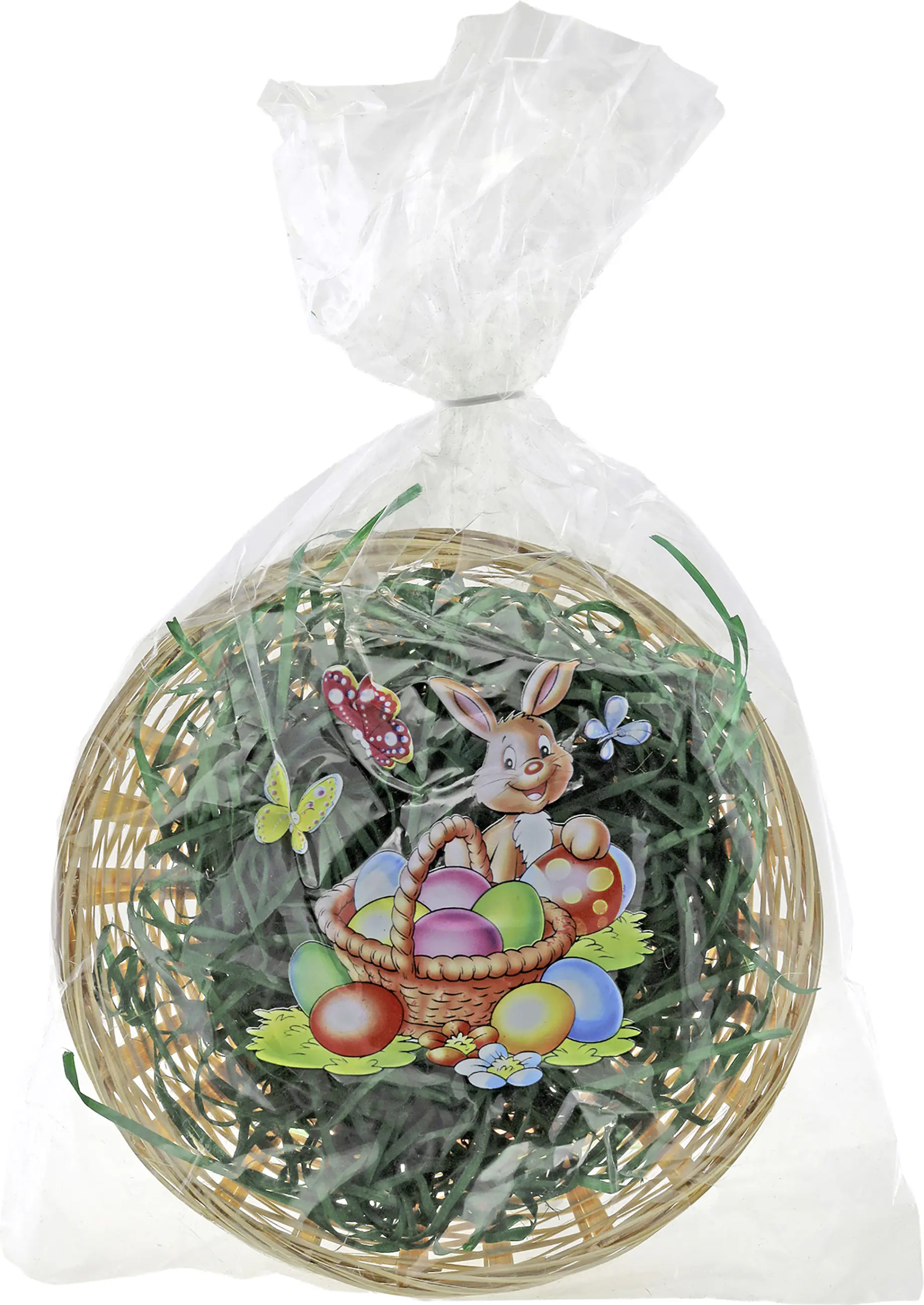 Osterkörbchen Bambus mit grünem Ostergras Ø 20 cm natur