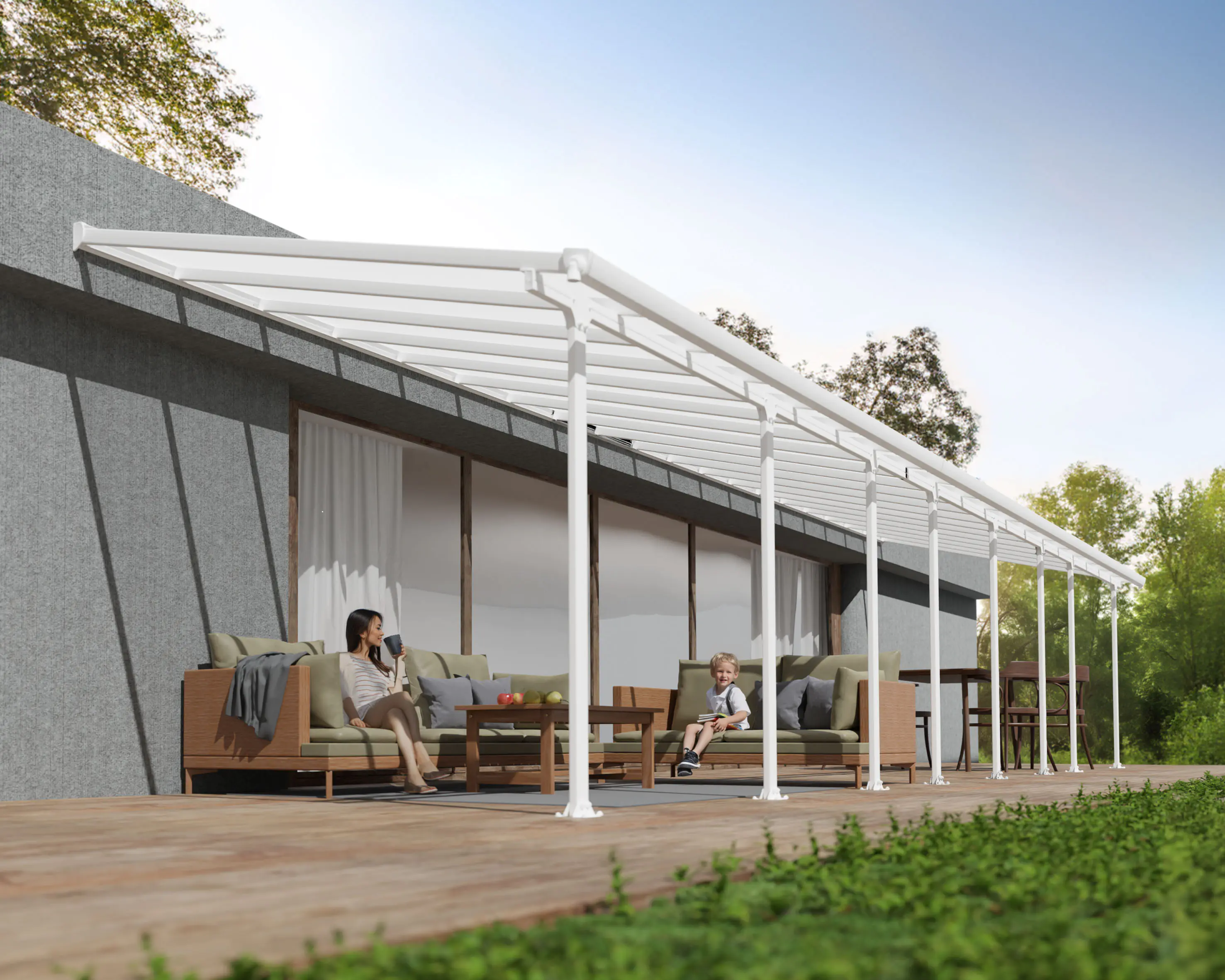 Canopia Terrassendach 1155 x 300 cm weiß