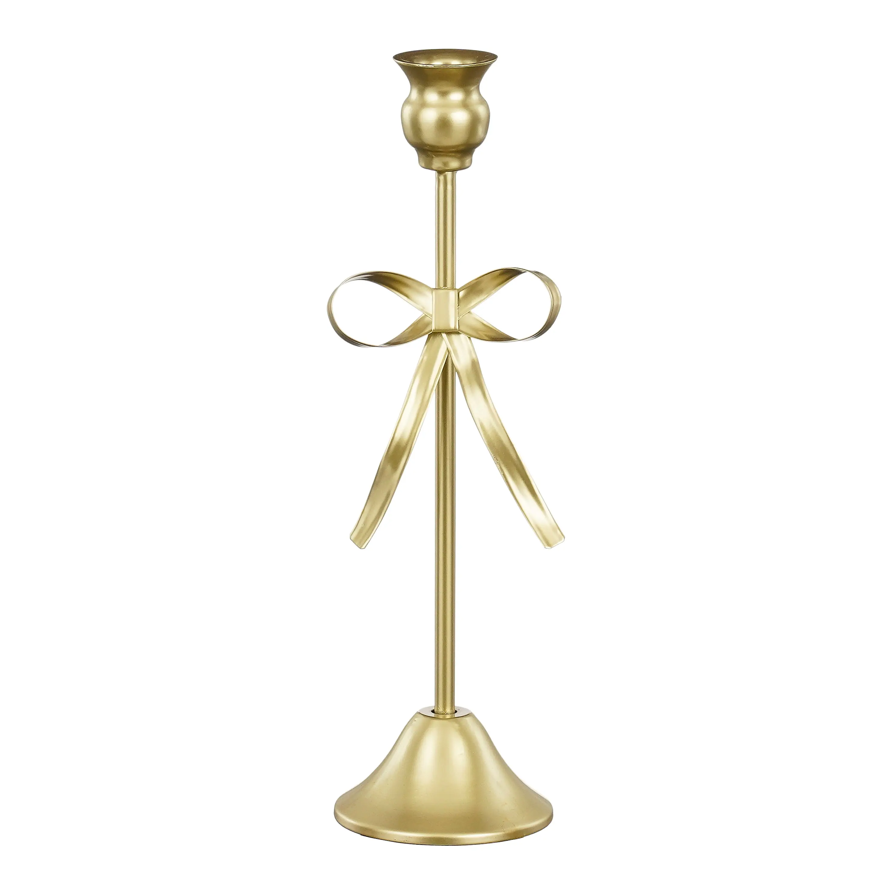Mica Kerzenständer mit Schleife 31 x 9 cm gold