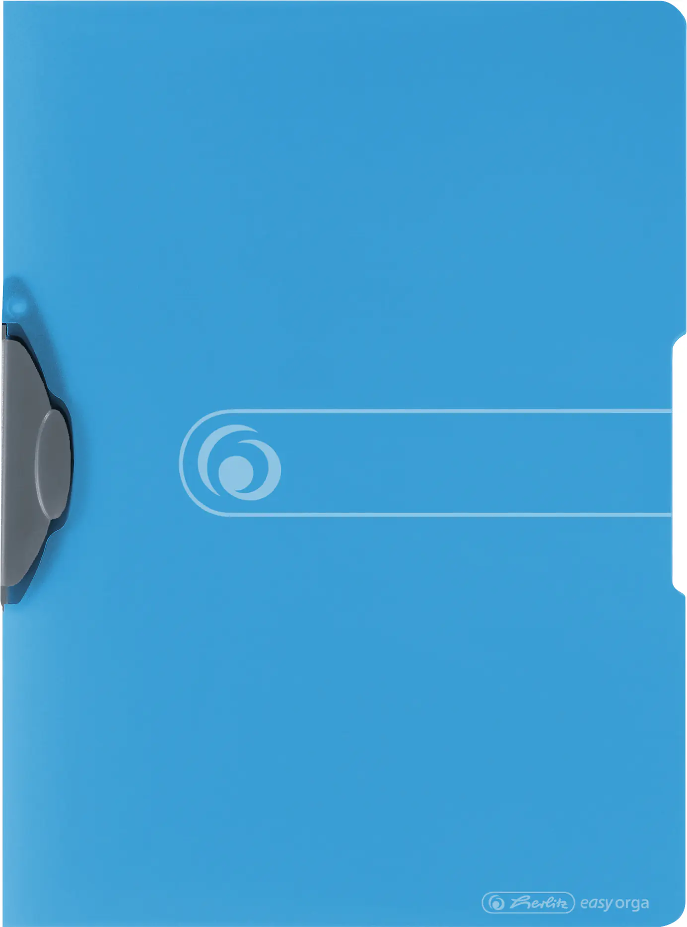herlitz Express-Clip A4 PP transparent blau für bis zu 30 Blatt grauer Clip