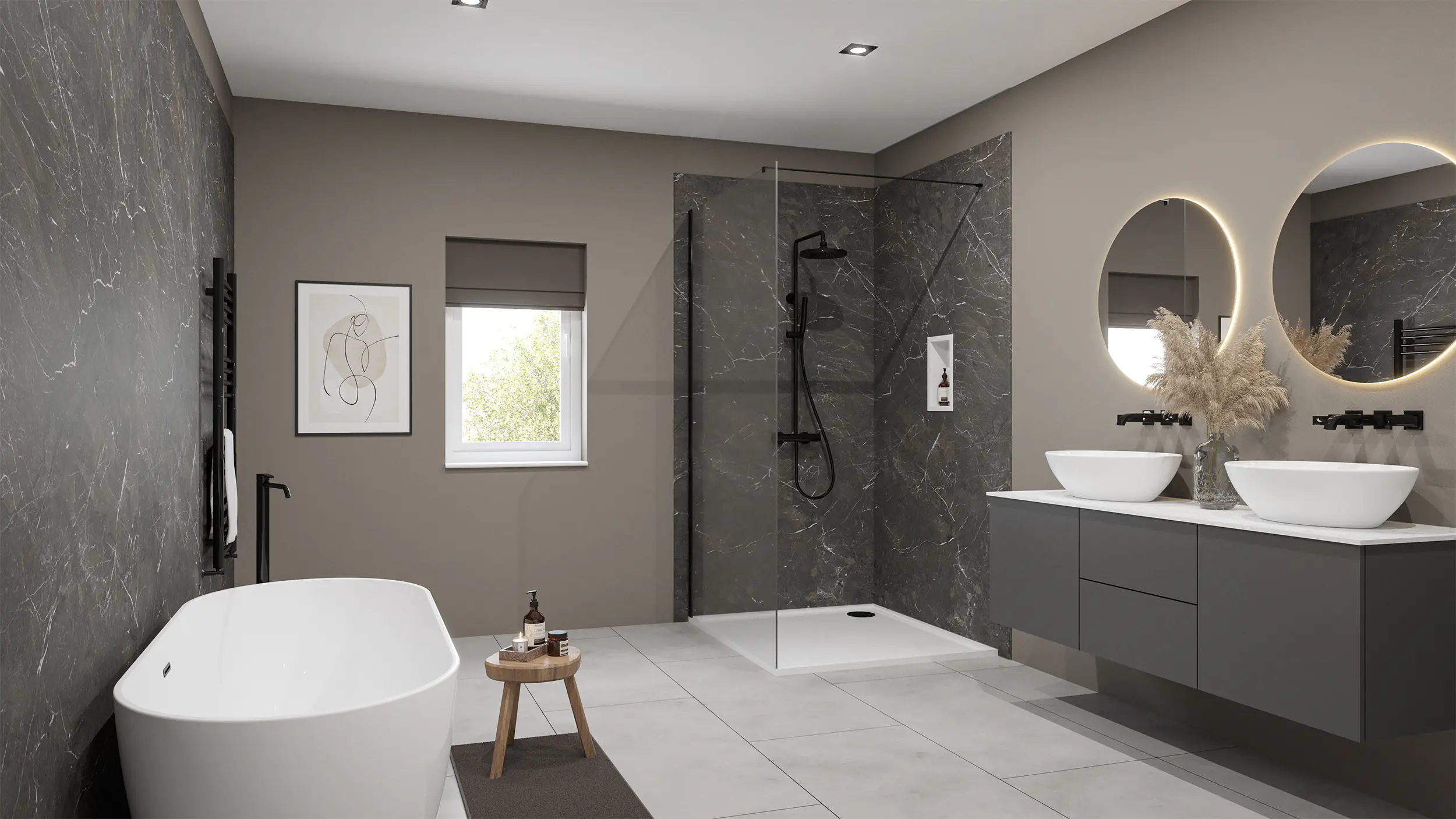 Wetwall Elite Wandpaneel  Rosso Levanto 120 x 260 cm mit Nut & Feder