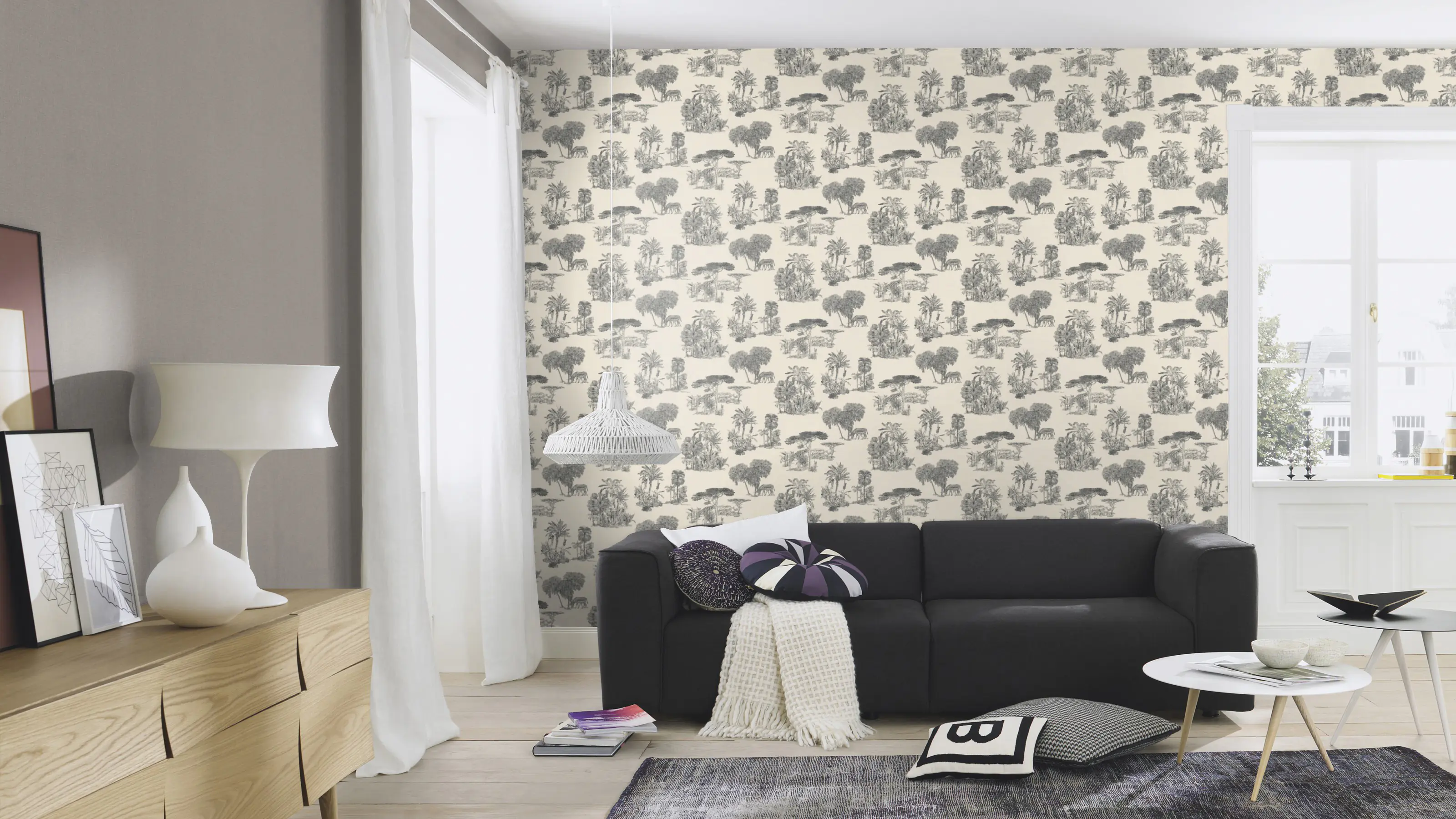 Rasch Vliestapete 555028 Schwarz-Anthrazit Muster & Motive 10,05 m x 0,53 m