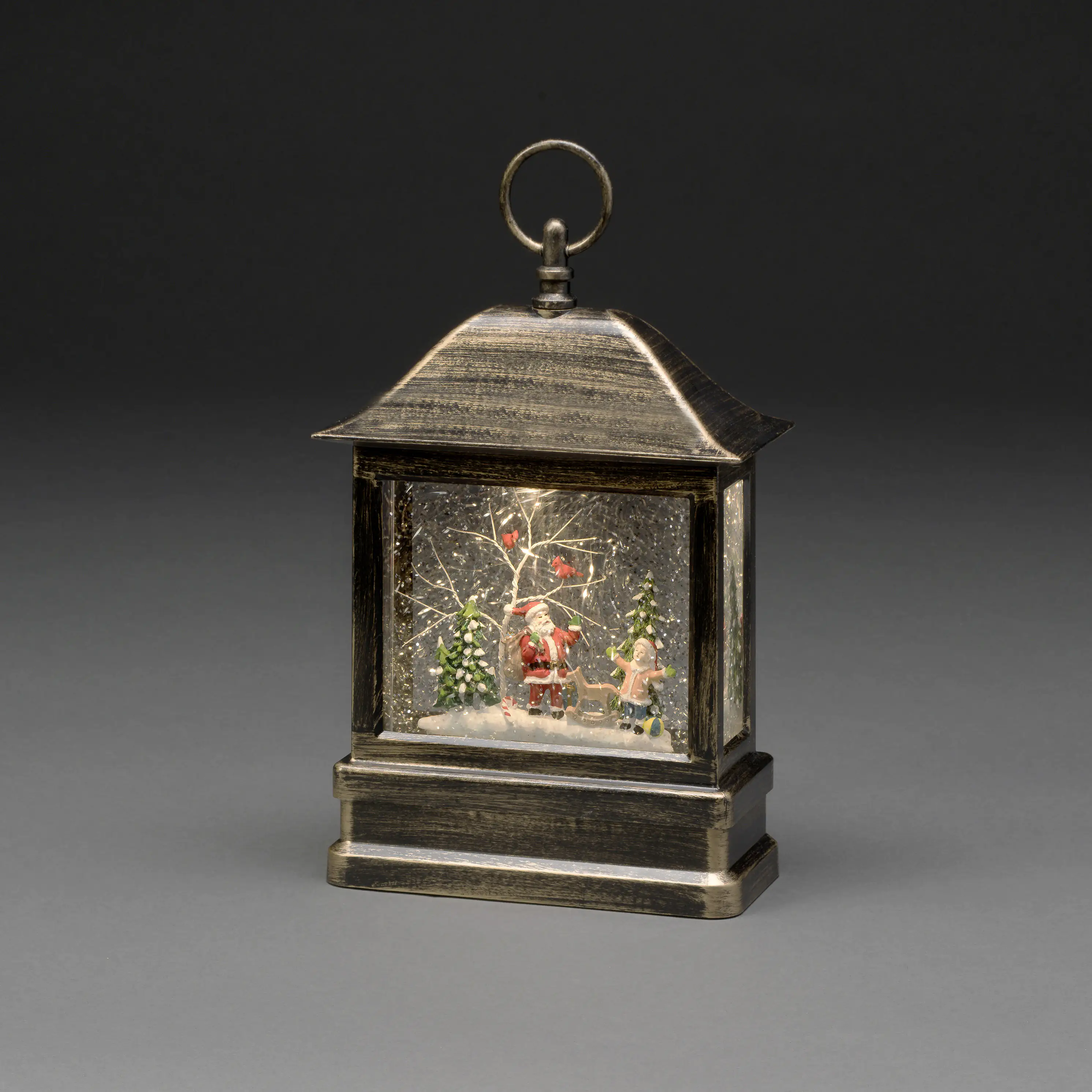 Konstsmide LED Schneelaterne mit Weihnachtsmann 8,5 x 17,5 x 25 cm