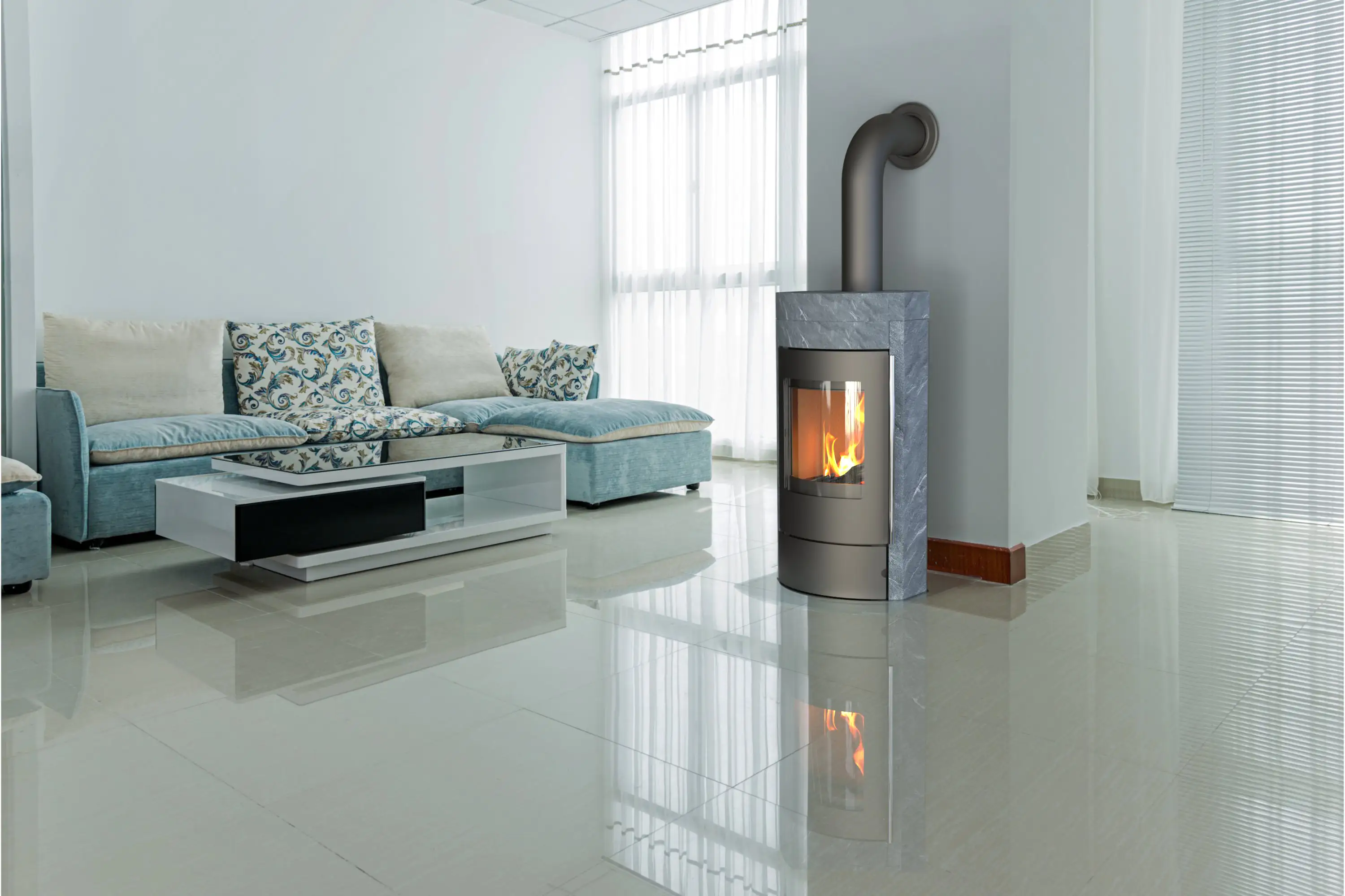 Thermia Kaminofen Ignis Mass Naturstein grau 8 kW