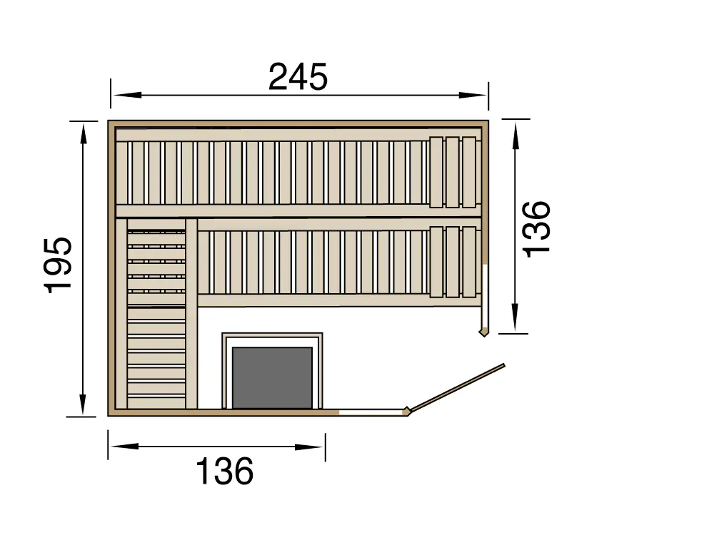Weka Premium Massivholz-Elementsauna Kemi Eck Gr. 3 Sparset 7,5 kW BioS