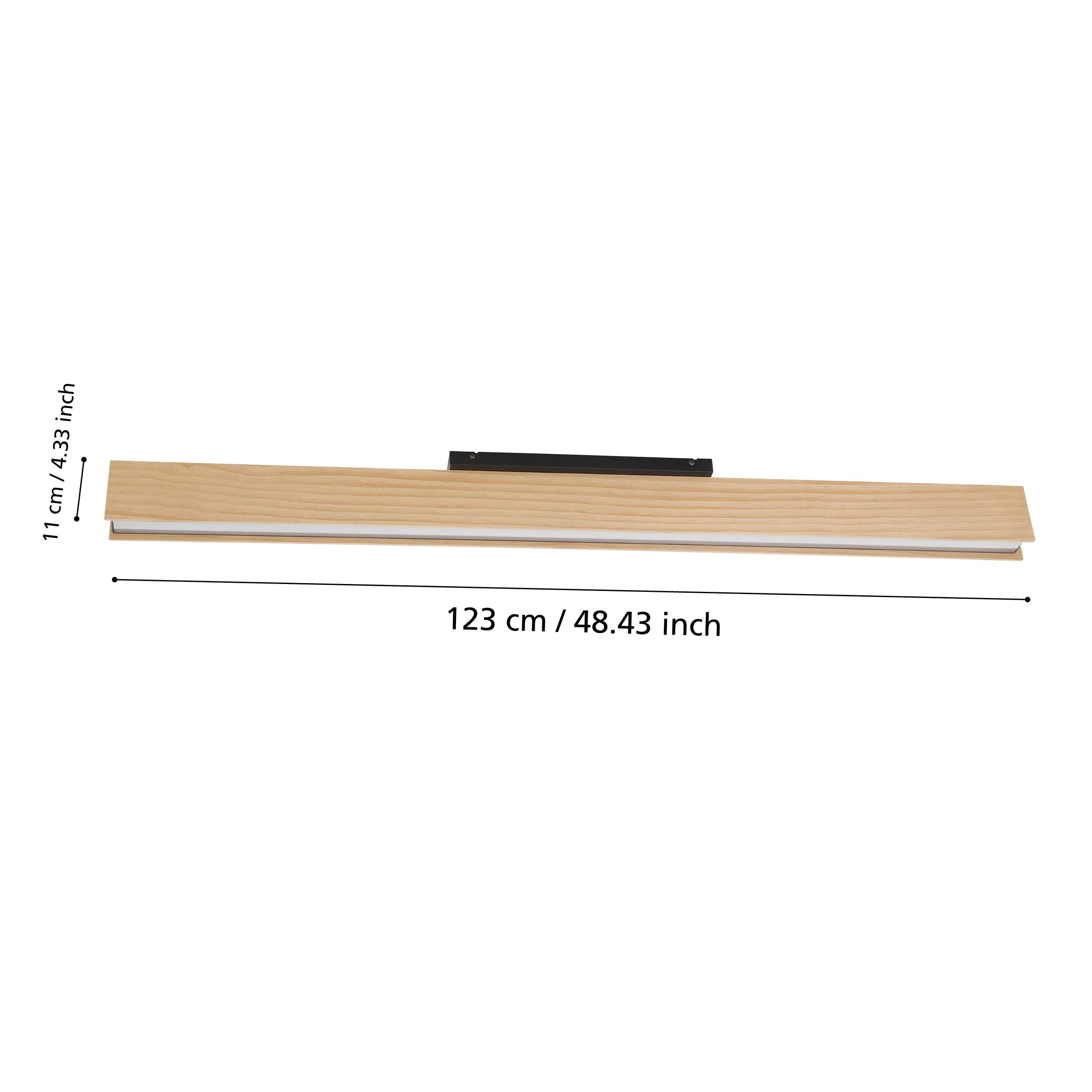 Eglo Connect LED Deckenleuchte Anchorena-Z Holz schwarz 123 x 8 cm