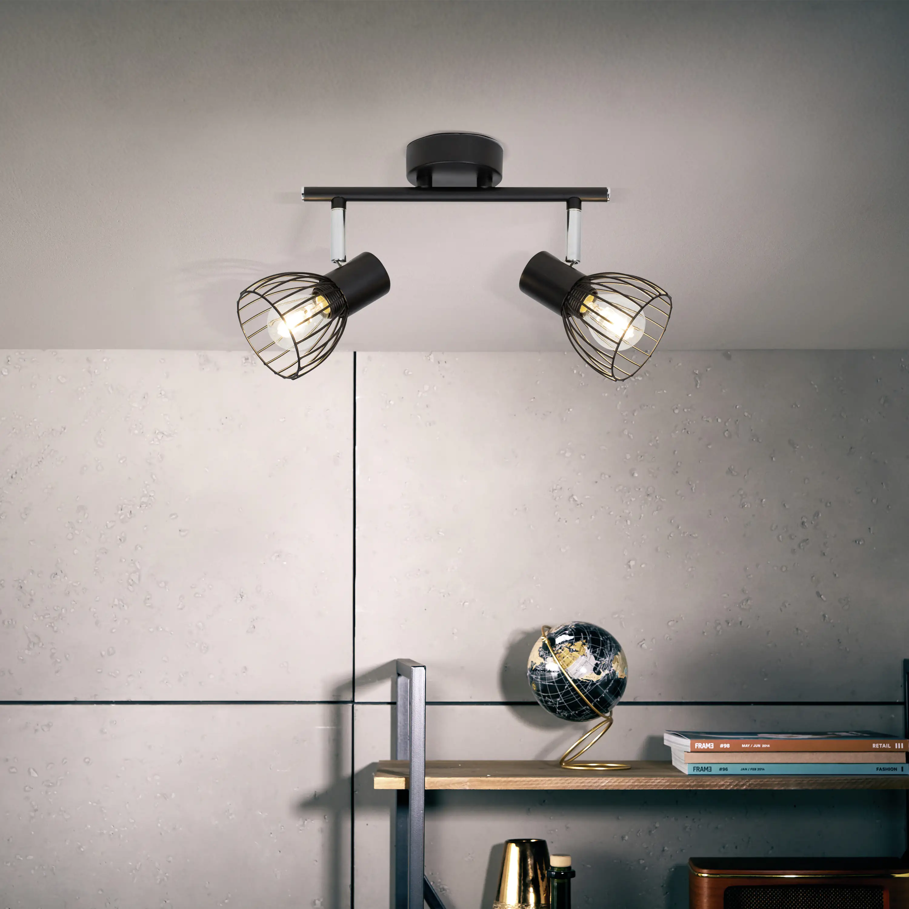 Brilliant 2er Spot Blacky schwarz 25,5 x 14 cm E14