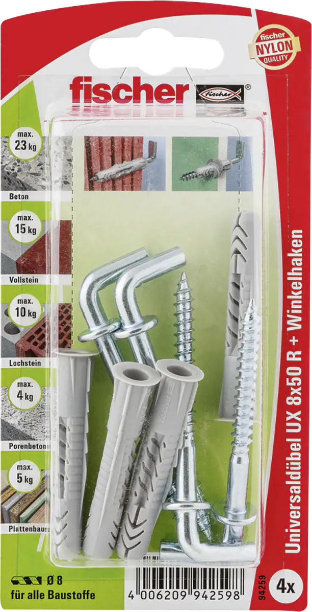 Fischer Universaldübel UX   Fischer Universaldübel-Set UX 8.0 x 50 mm - 4 Stück