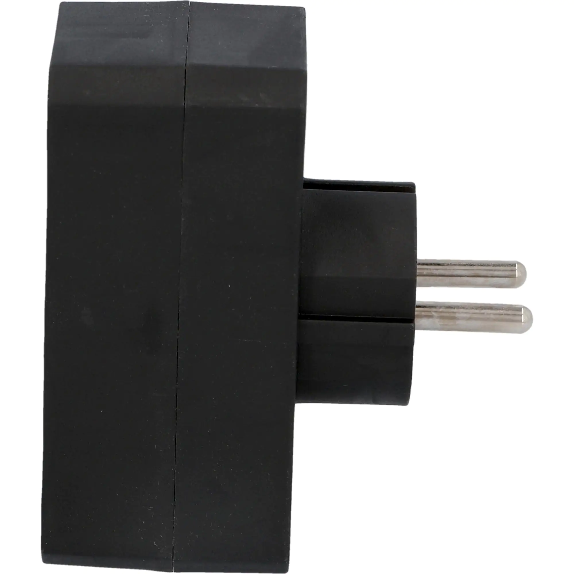 Schutzkontakt-Euroadapter 1xSchutzkontakt 2xEuro schwarz