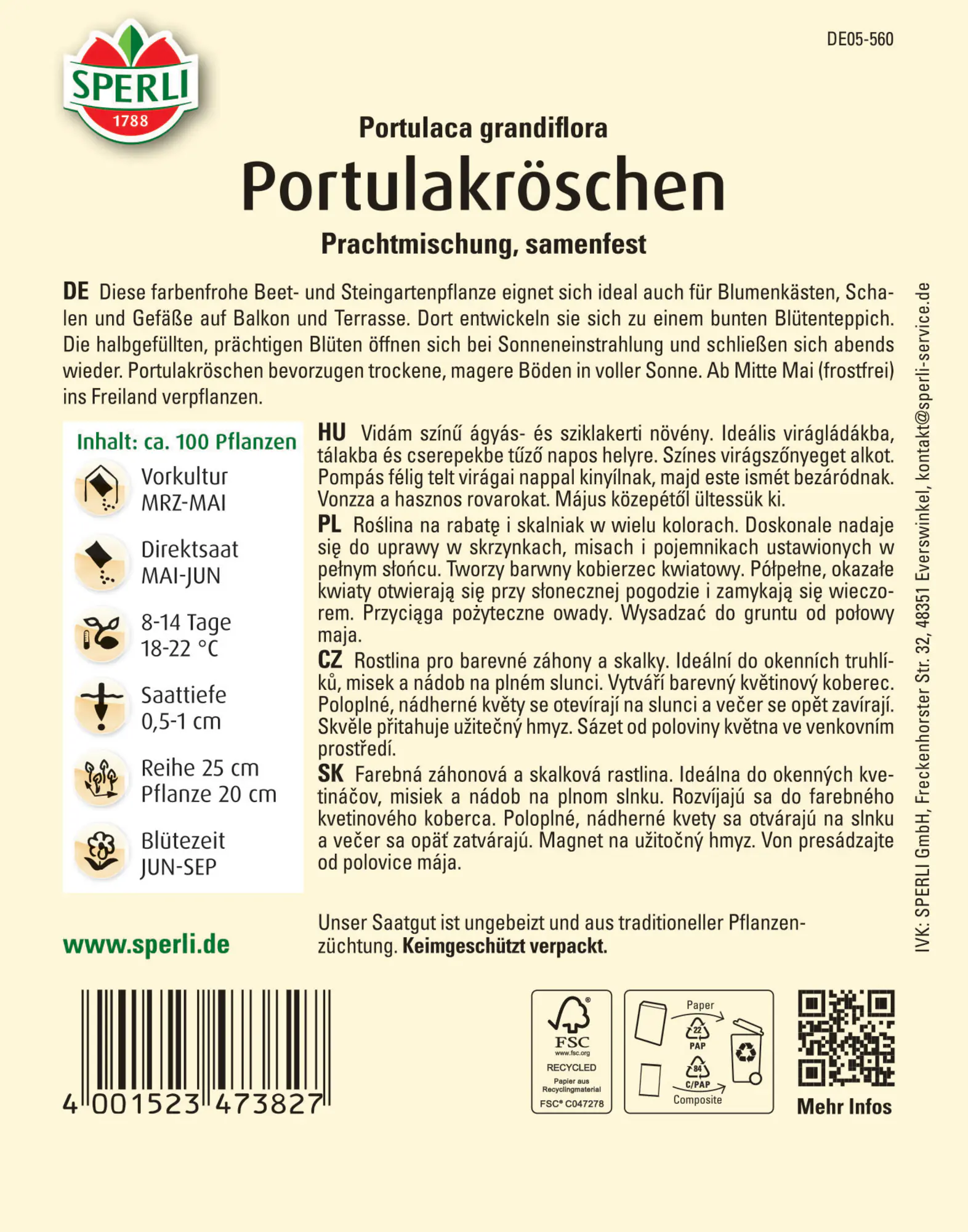 Sperli Portulakröschen Prachtmischung