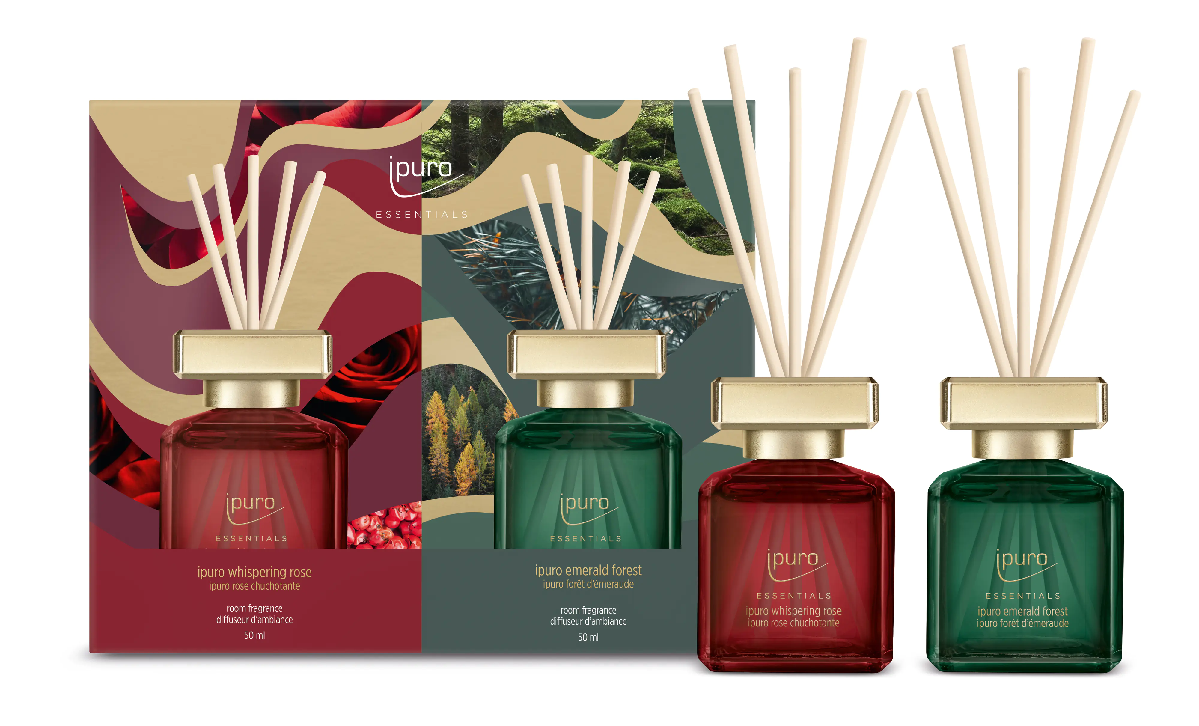 Ipuro Raumduft Essentials rose & forest 2 x 50 ml