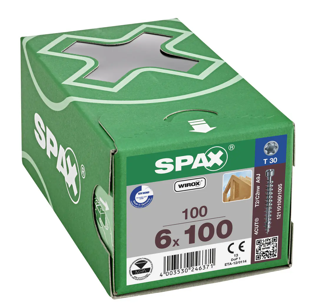 Spax Holzbauschrauben 6.0 x 100 mm TX 30 Zylinderkopf - 100 Stk.
