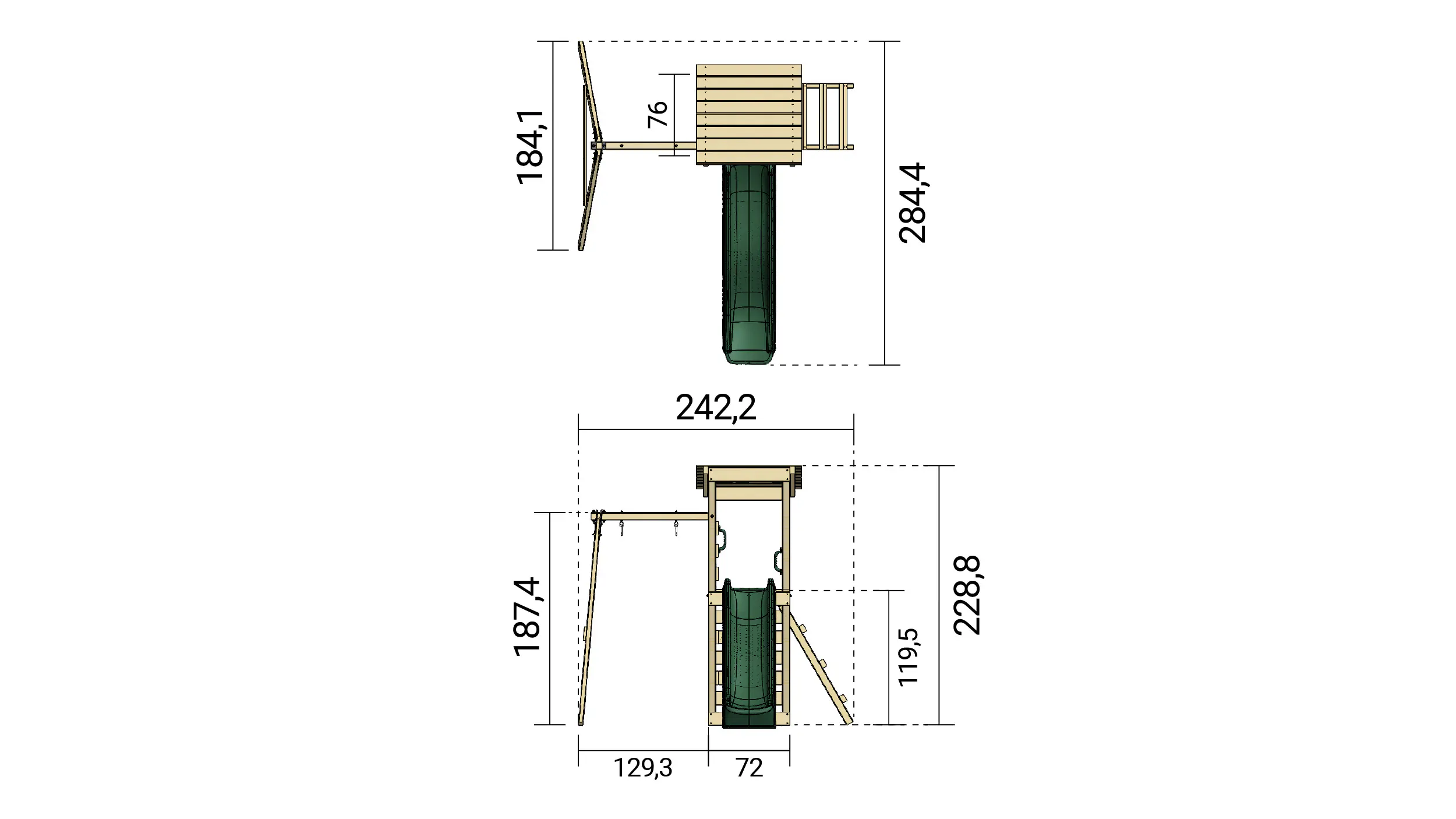 Weka Spielturm Lyon 242,2 x 284,4 x 228,8 cm