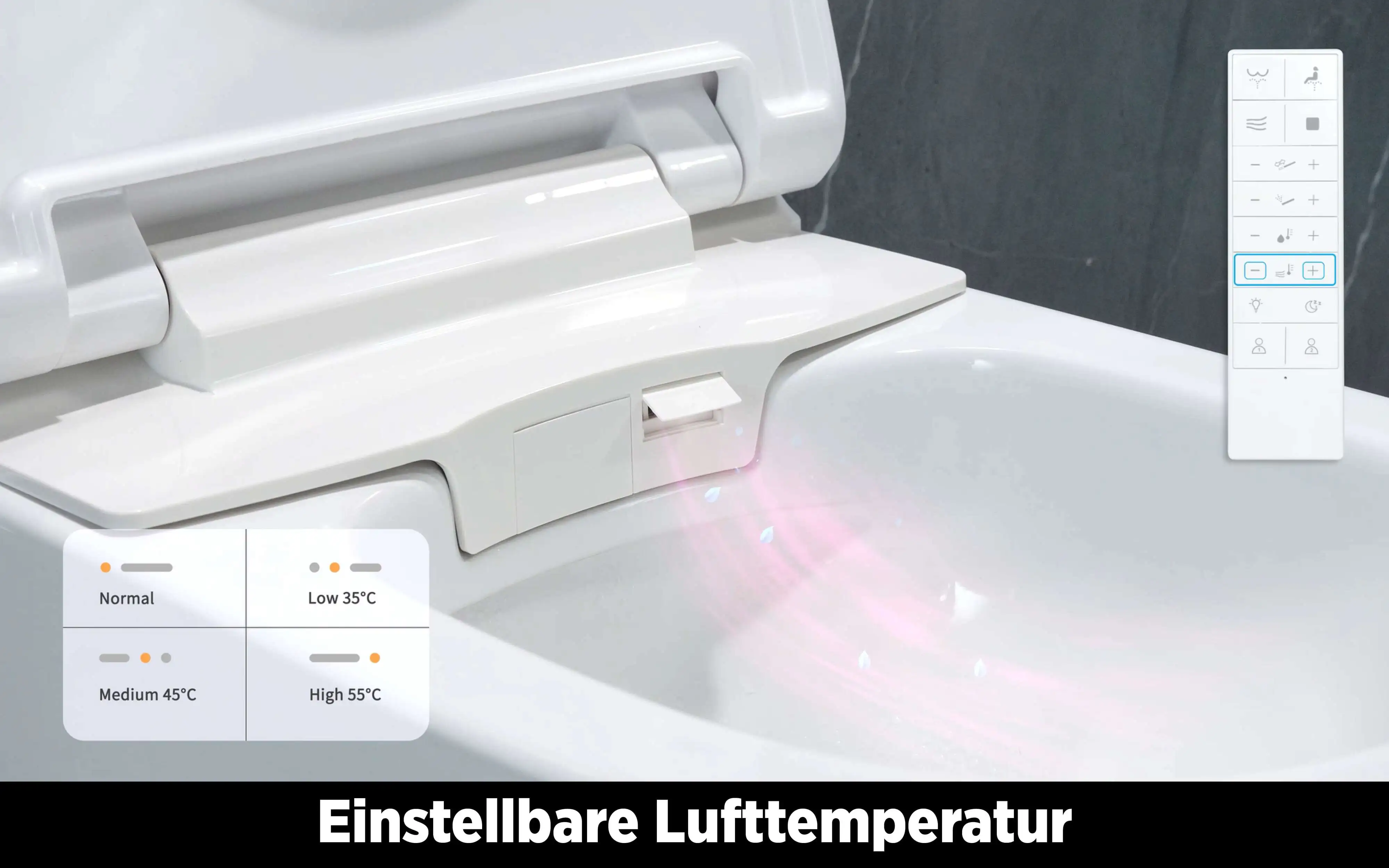 Adoomo Wand Dusch-WC spülrandlos Tiefspüler weiß inkl. WC Sitz