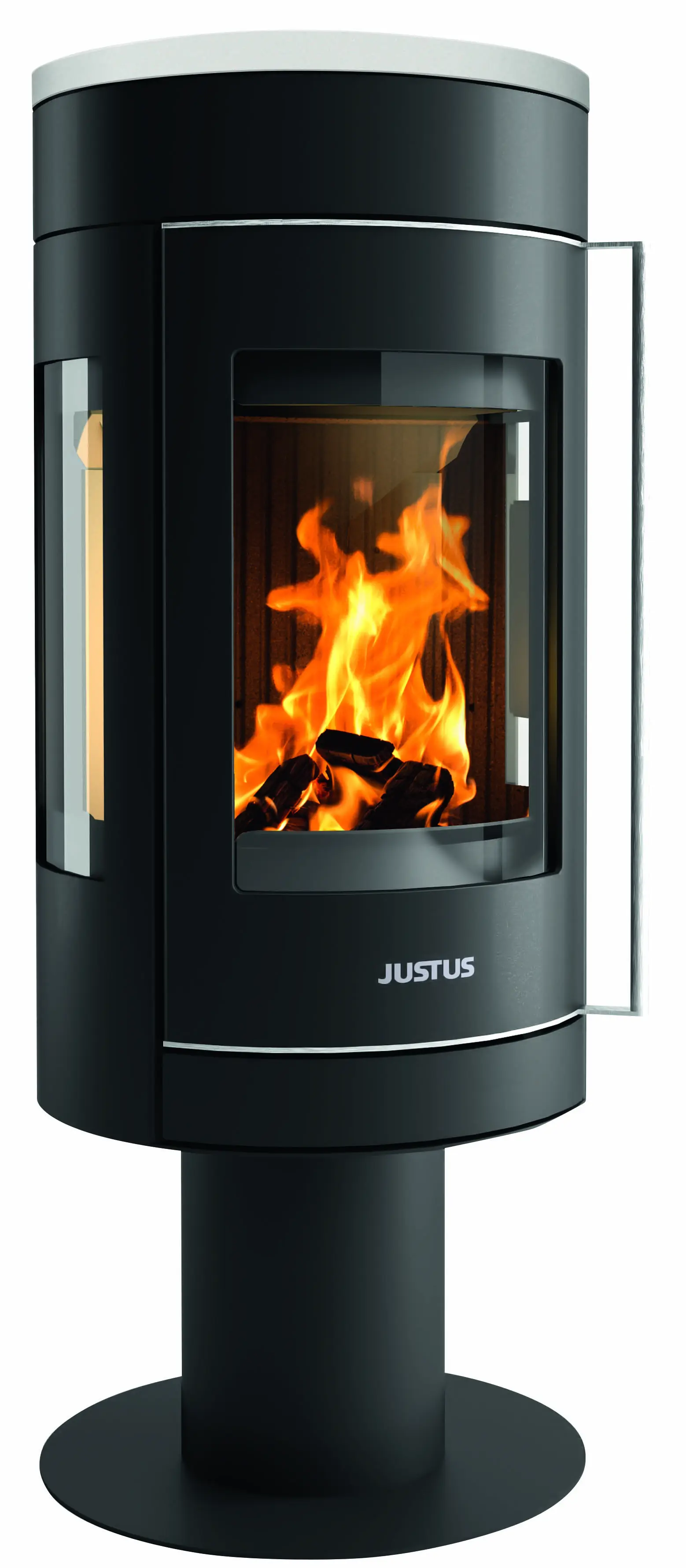 Justus Kaminofen Meva Stahl schwarz mit Abdeckplatte Keramik seidenweiß 5,5 kW Justus Kaminofen Meva Stahl schwarz mit Abdeckplatte Keramik seidenweiß 5,5 kW