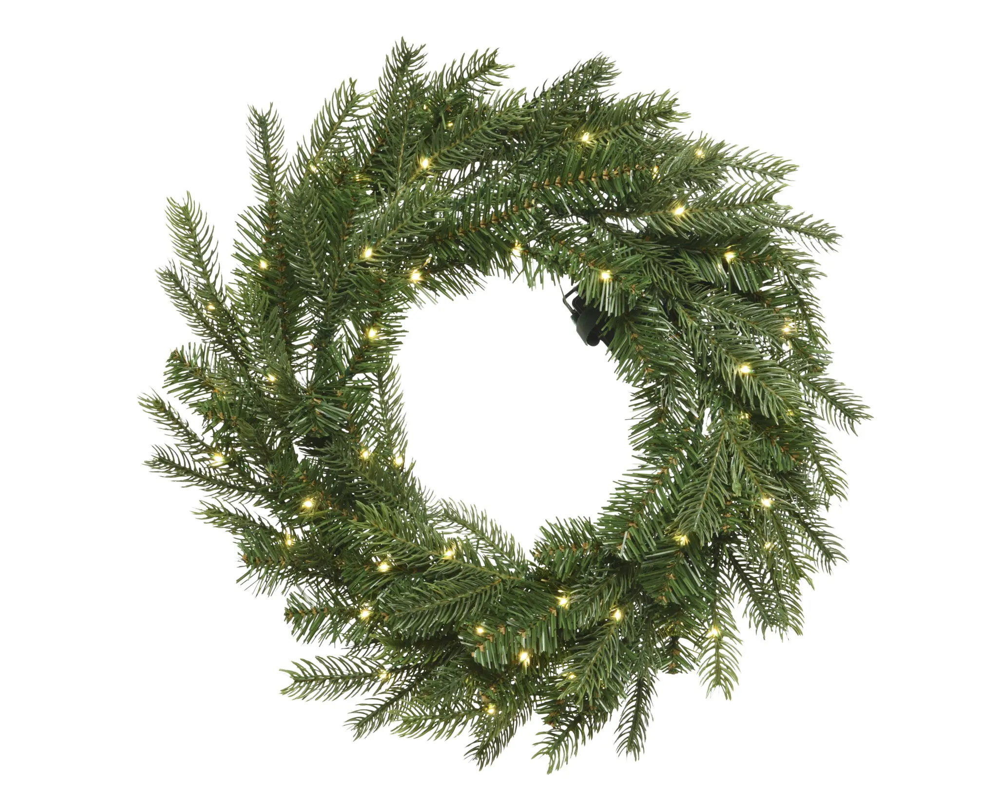 Everlands Grandis LED Kranz batteriebetrieben mit Timer Kunststoff Ø 50 x 8 cm warmweiß grün