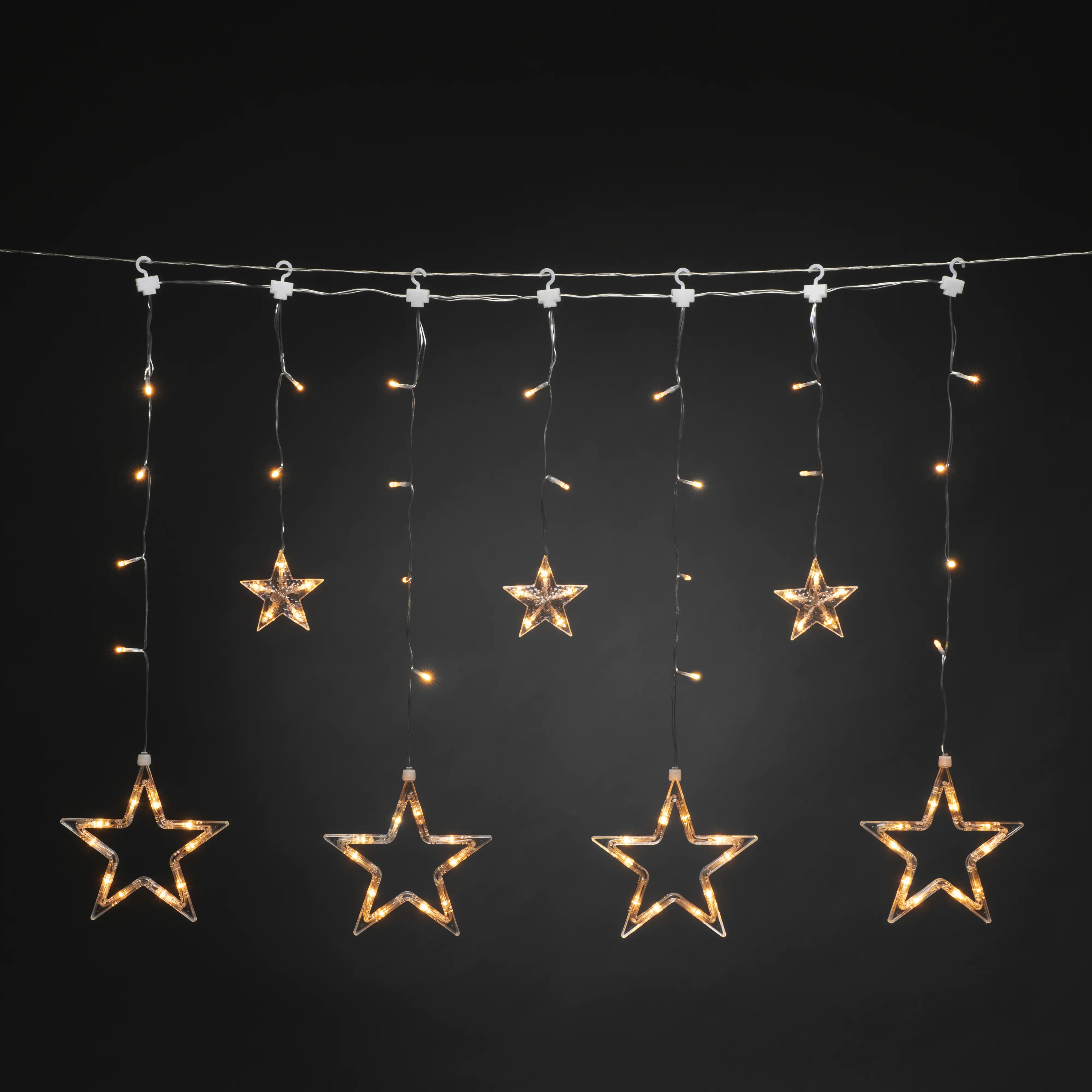 Konstsmide LED Solar Sternen Lichtervorhang 77 bernsteinfarbene Dioden Konstsmide LED Solar Sternen Lichtervorhang 77 bernsteinfarbene Dioden