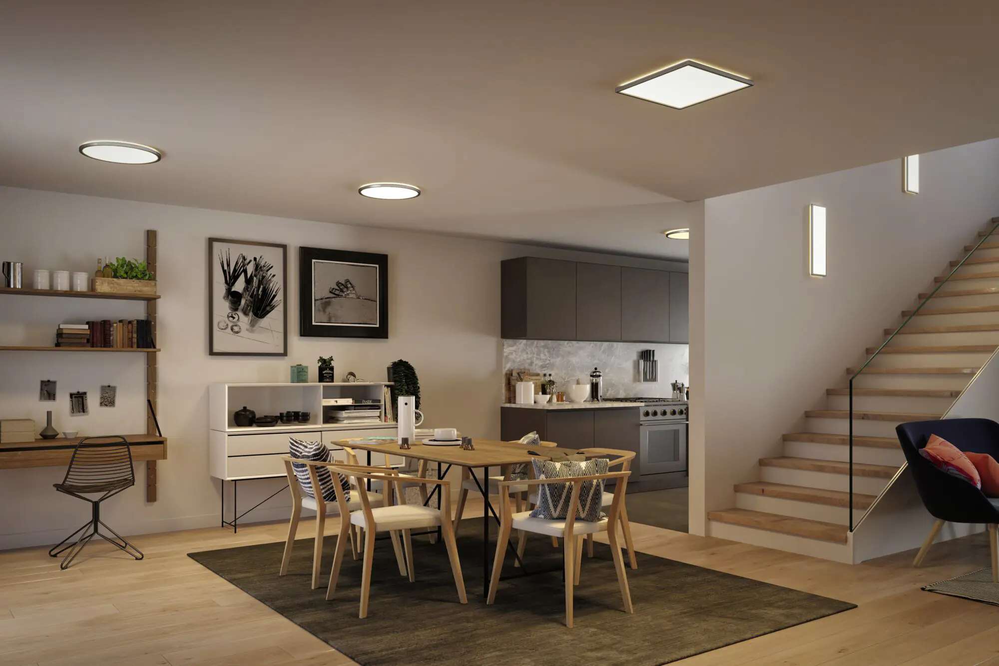 Paulmann LED Panel Atria Shine chrom-matt 58 x 20 cm warmweiß dimmbar
