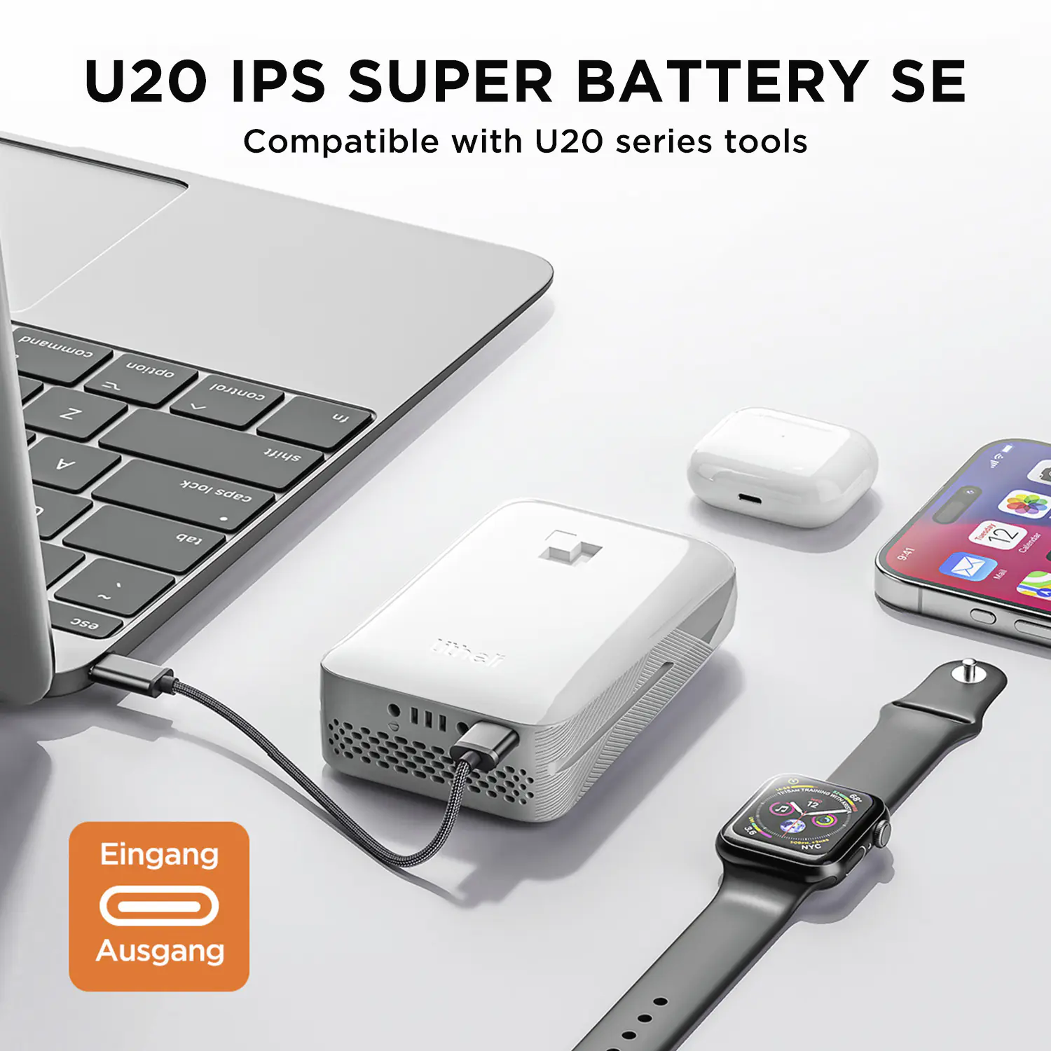 Litheli Akku-Heckenschere Handy+ U20 20V 40 cm Schnittlänge Inklusive 1 x SE-Akku 2,0 Ah