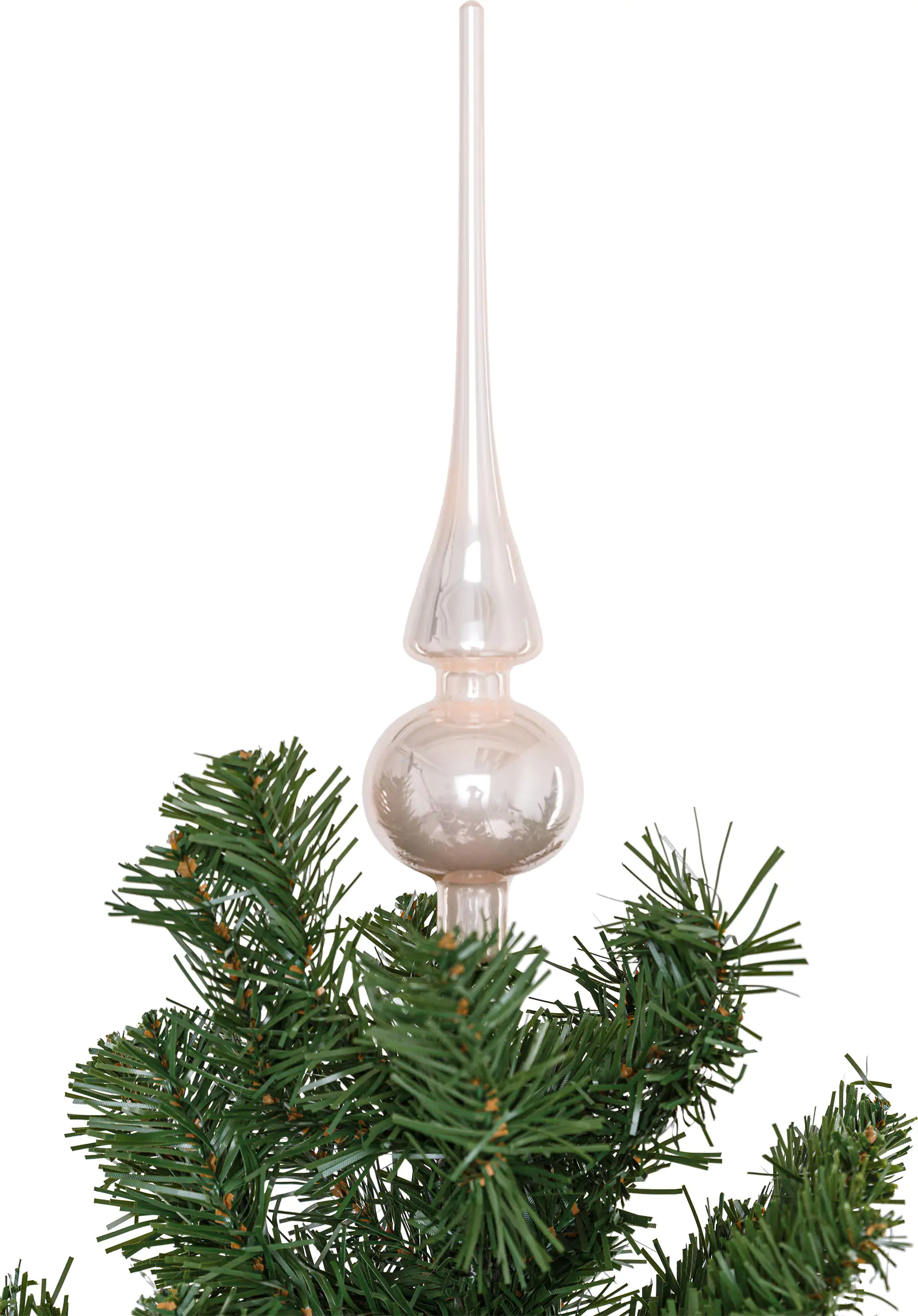 2076601552215_03 TrendLine Christbaumspitze aus Glas 26 cm champagner glänzend