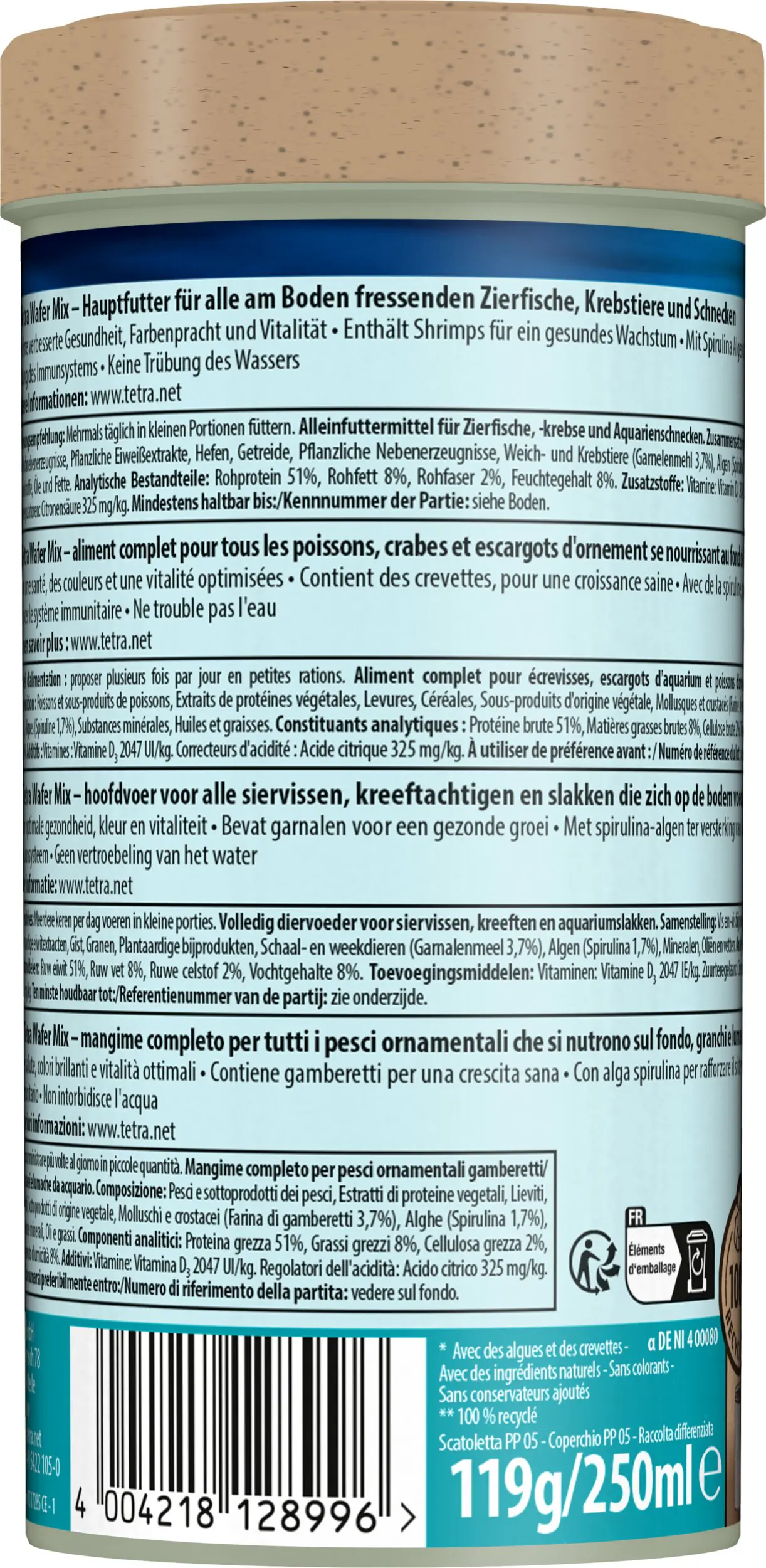 Tetra Zierfischfutter Wafer Mix 250 ml