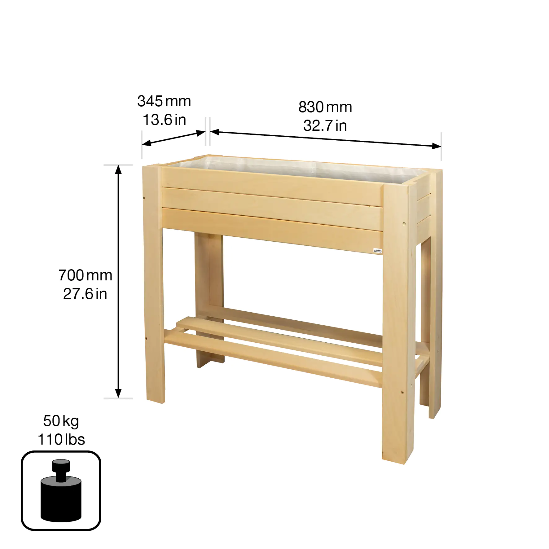 Wagner System Hochbeet Green Box Light 83 x 34,5 x 70 cm natur Wagner System Hochbeet Green Box Light 83 x 34,5 x 70 cm natur