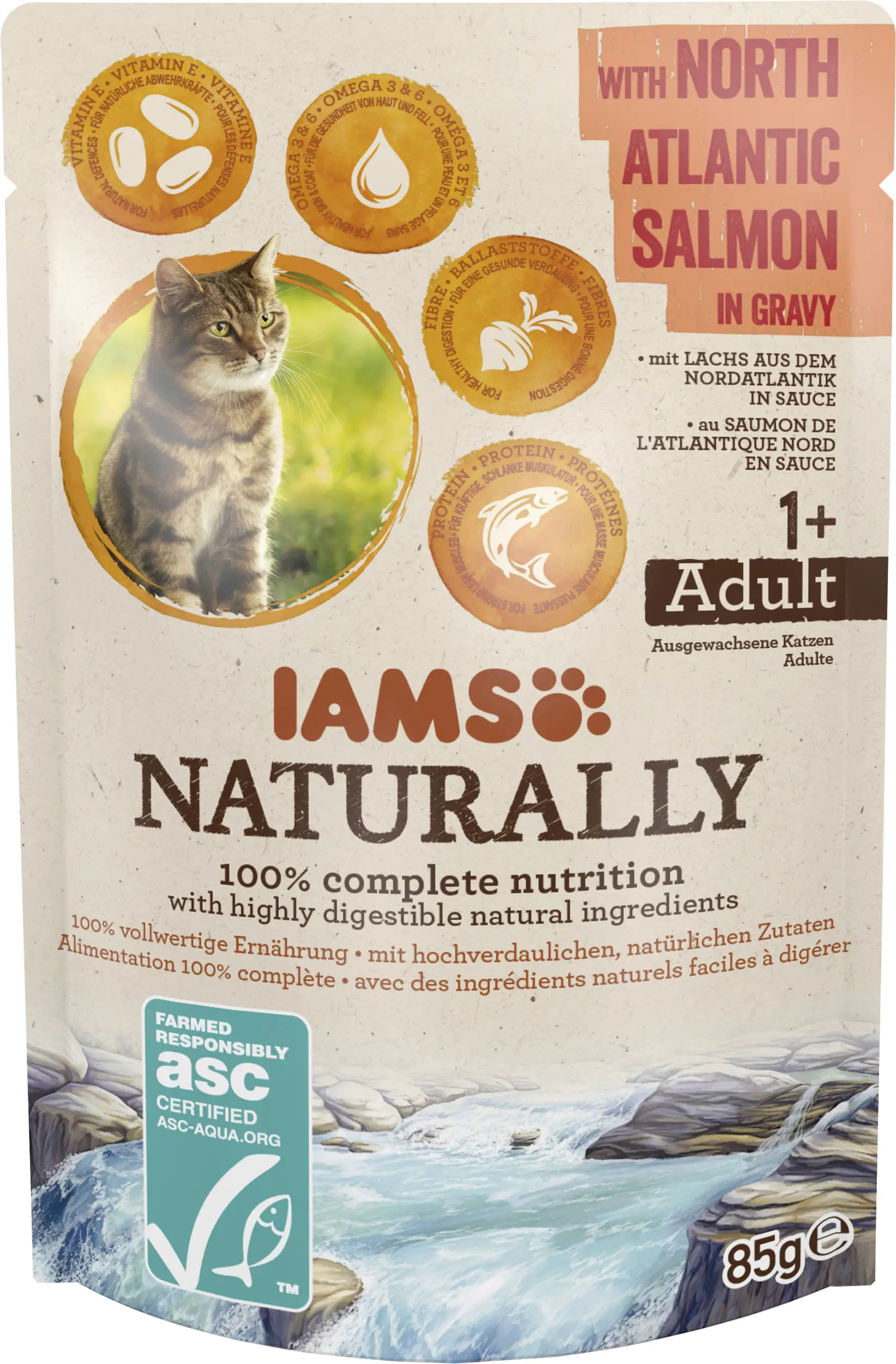 IAMS Naturally Katze Erw. Lachs 85g 85g