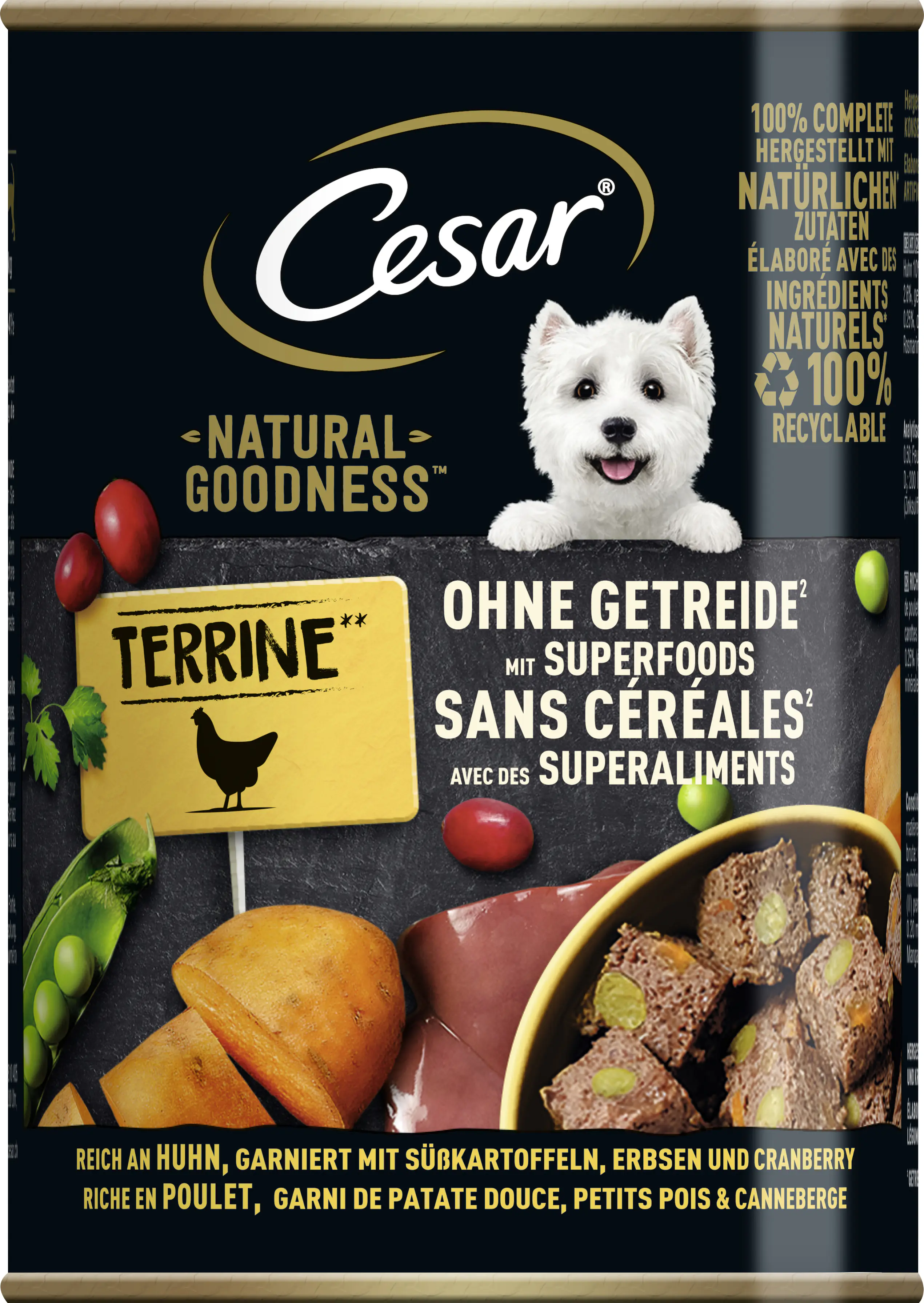 Cesar Hundenassfutter Natural Goodness Adult getreidefrei 400 g Huhn