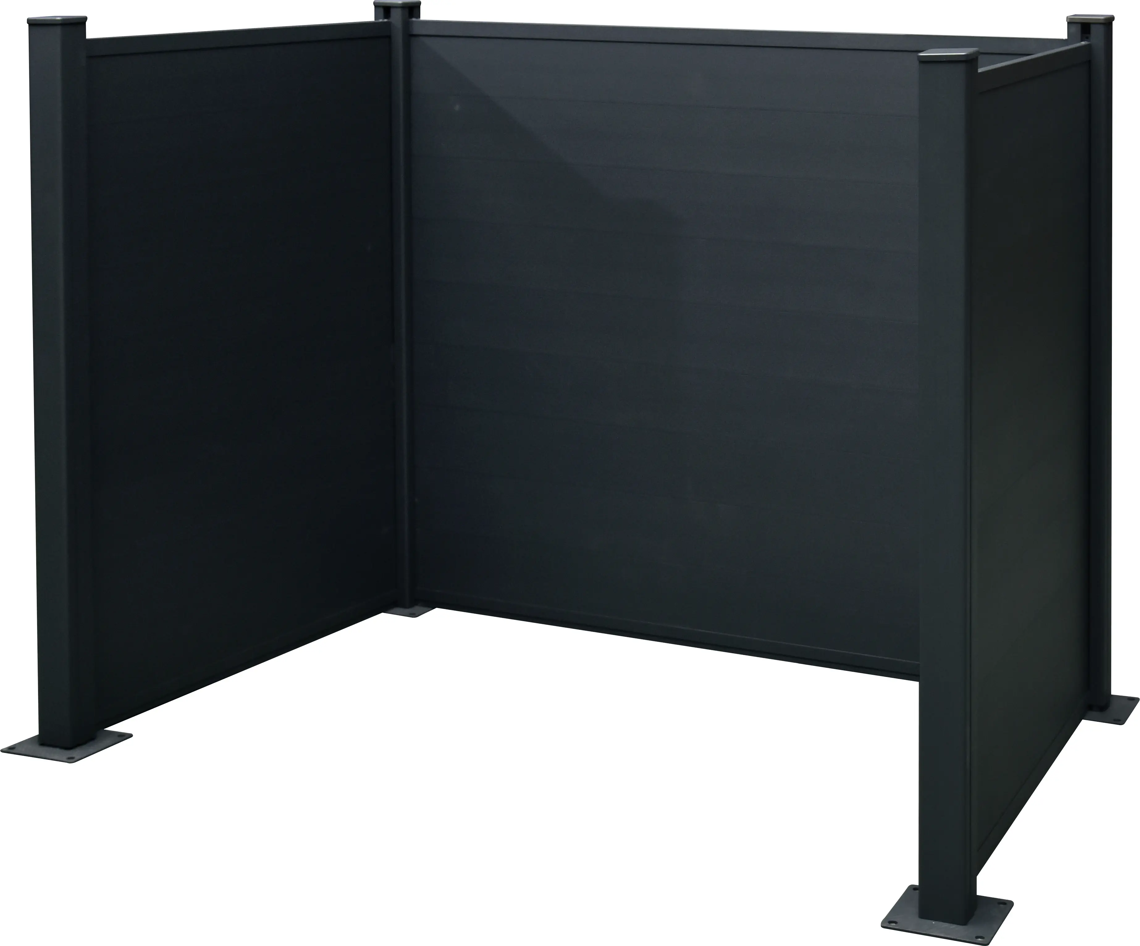 Floraworld Mülltonnenverkleidung Alumium mit Pfosten 122 x 150 cm anthrazit