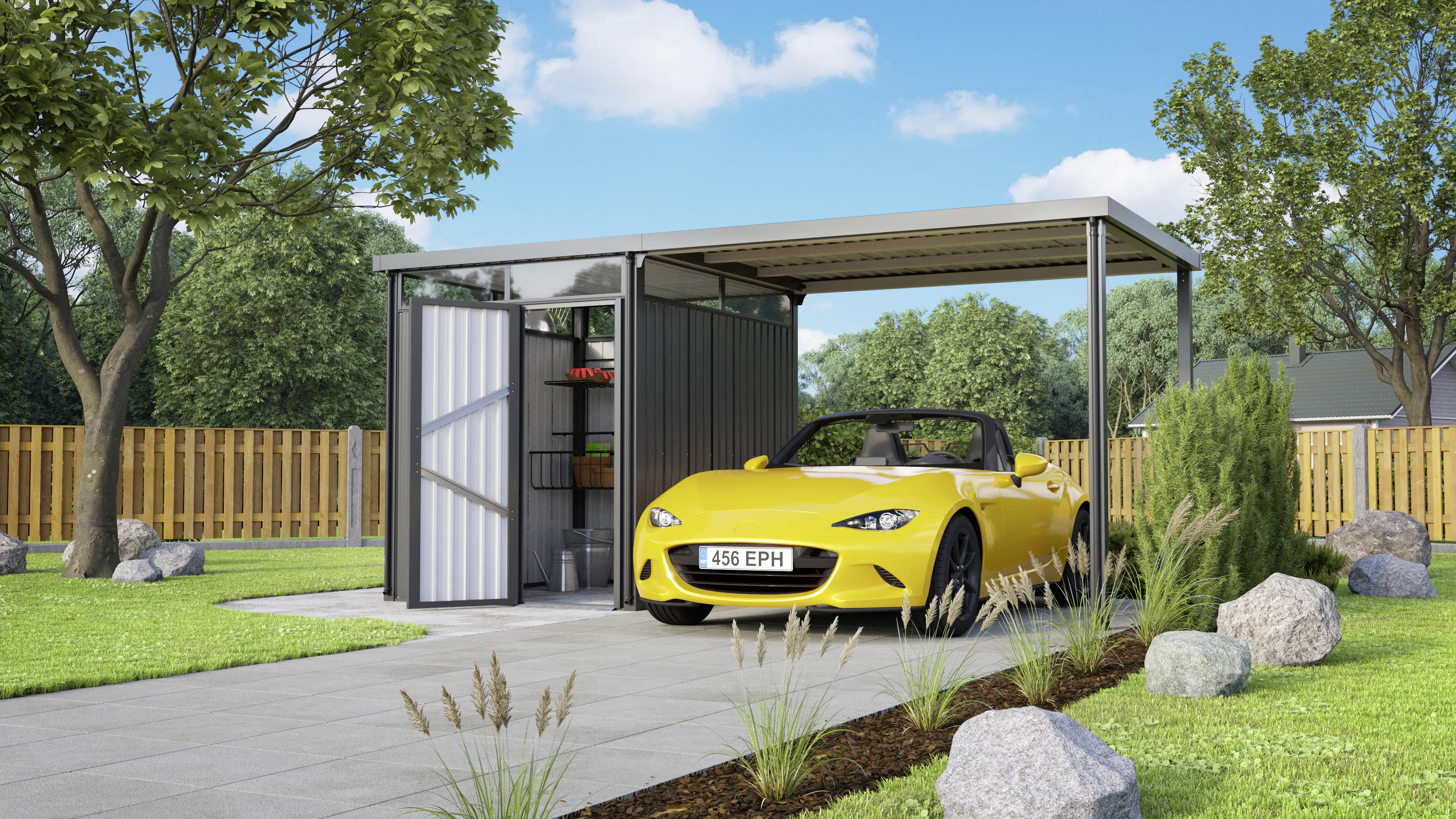 Pergart Metallgerätehaus Rheinfelden 78 Set 245 x 204 x 226 cm anthrazit