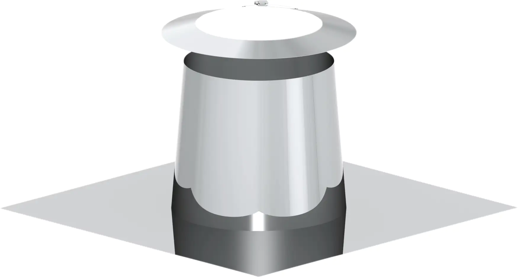 Zitec Schornstein-Flachdachdurchführung doppelwandig  Dachneigung 0-5°, Ø 150 mm