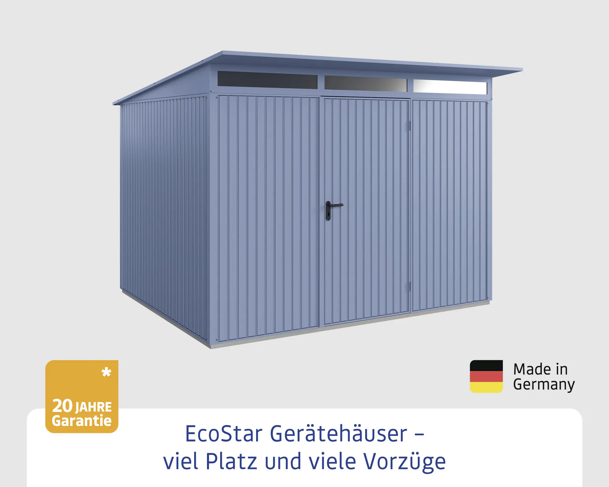EcoStar Gerätehaus Trend-P Typ 3 312,7 x 283,4 x 232,3 cm taubenblau