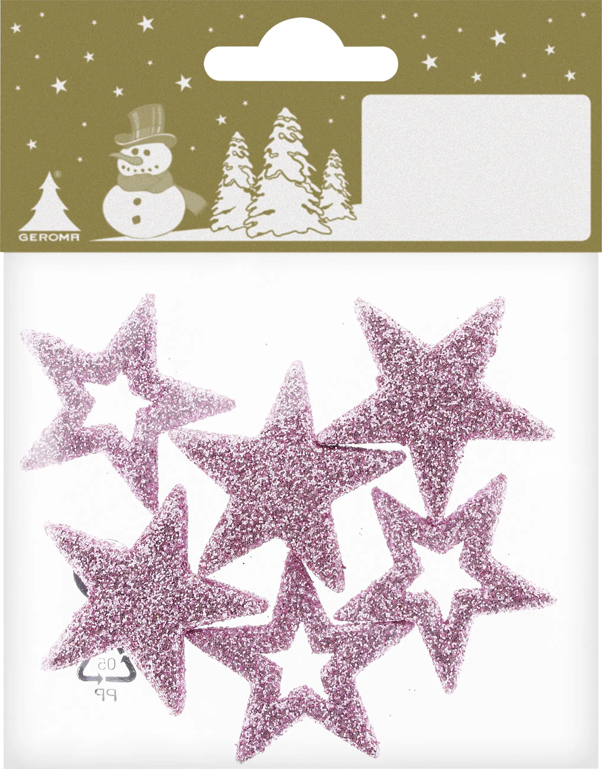 Deko-Sterne Kunststoff 4 cm rosa 6 Stück