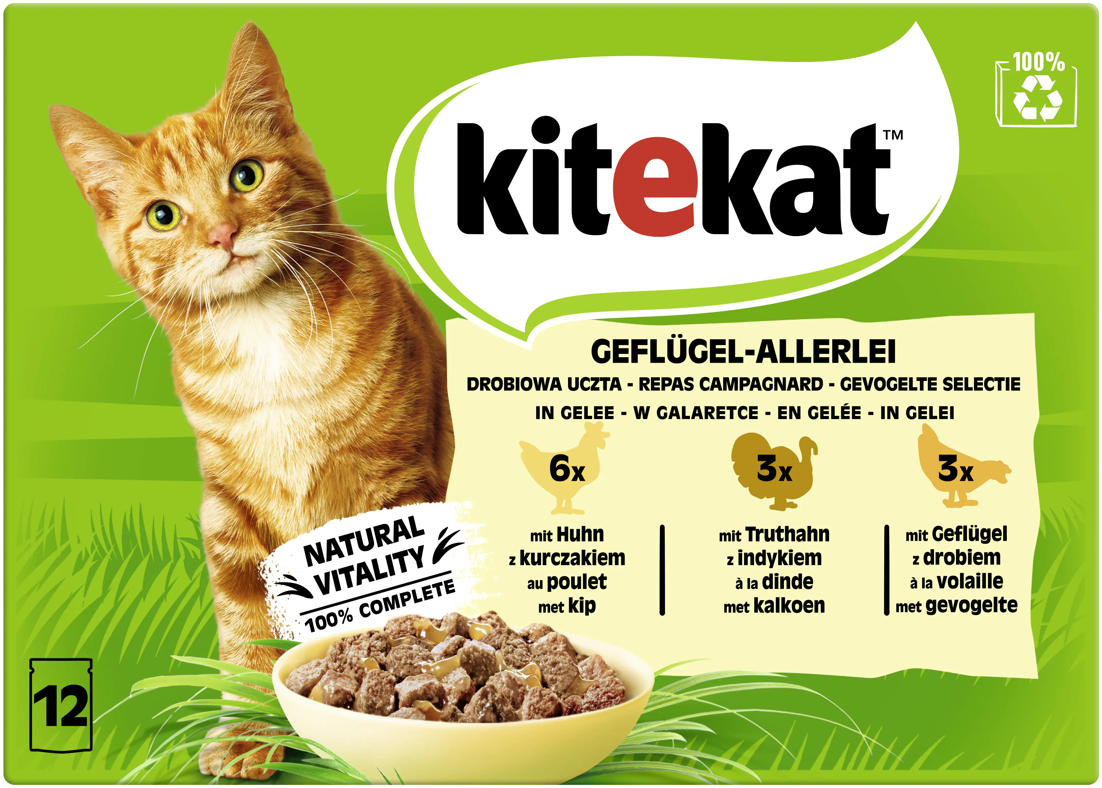 Kitekat Geflügelallerlei in Gelee Multipack 12x85 g