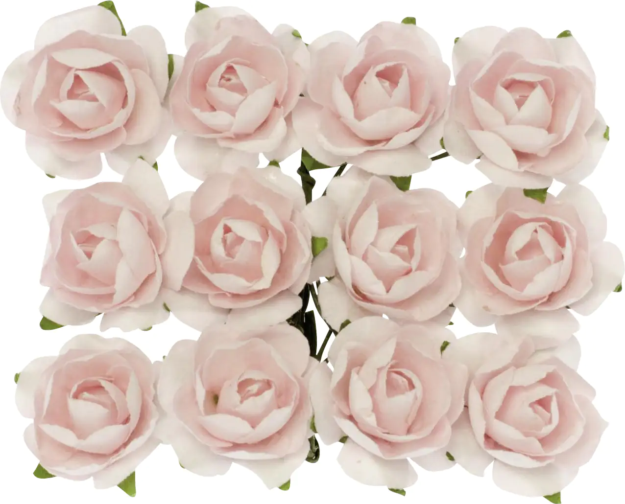 Glorex Röschen rosa mit Draht 18mm 12 Stück