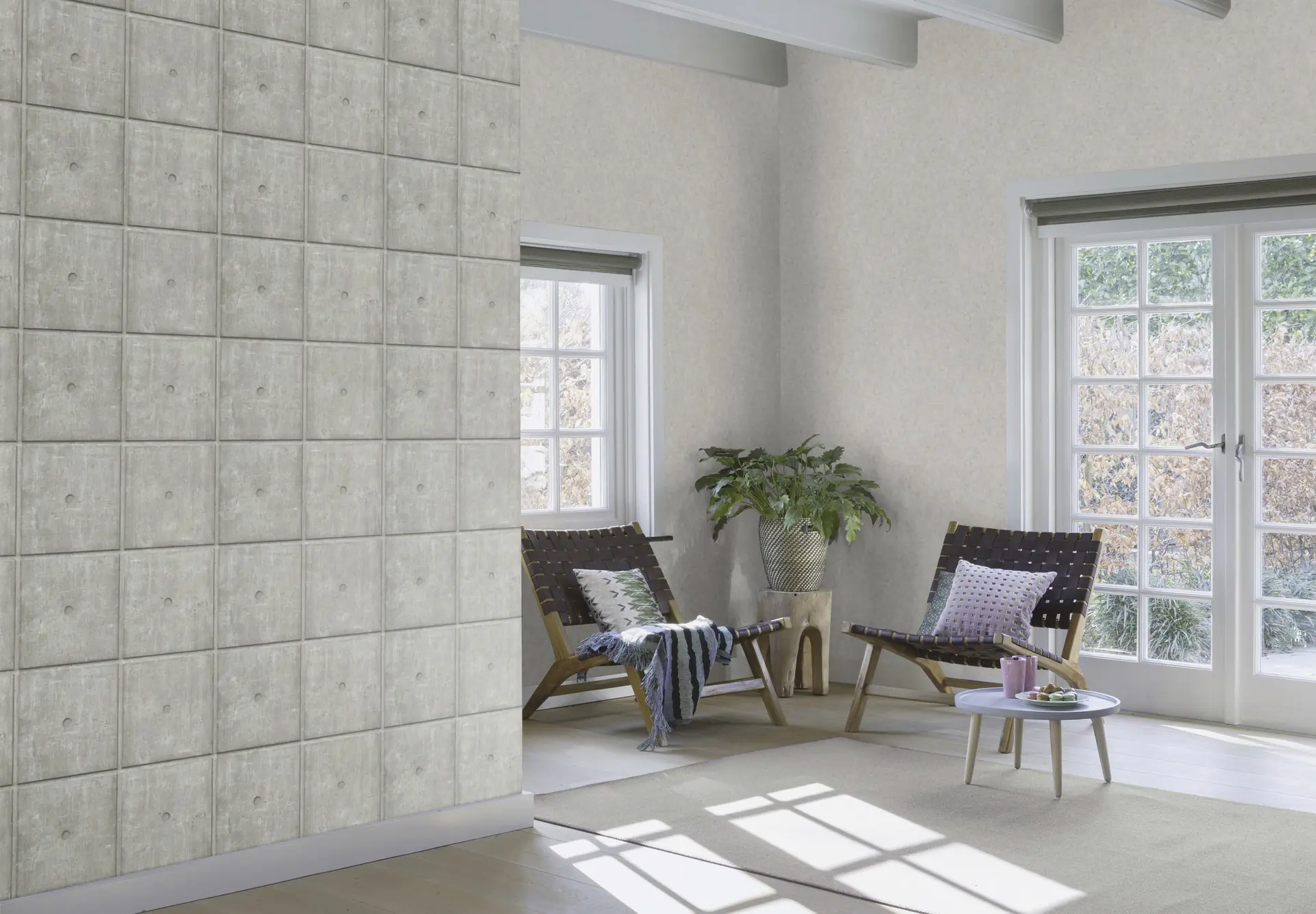 Rasch Vliestapete 499438 Factory V, Metallplatten grau, 10,05 x 0,53 m