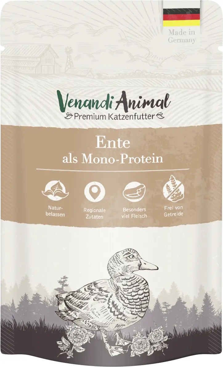Venandi Katzennassfutter Adult getreidefrei 125 g Cat Mono Ente