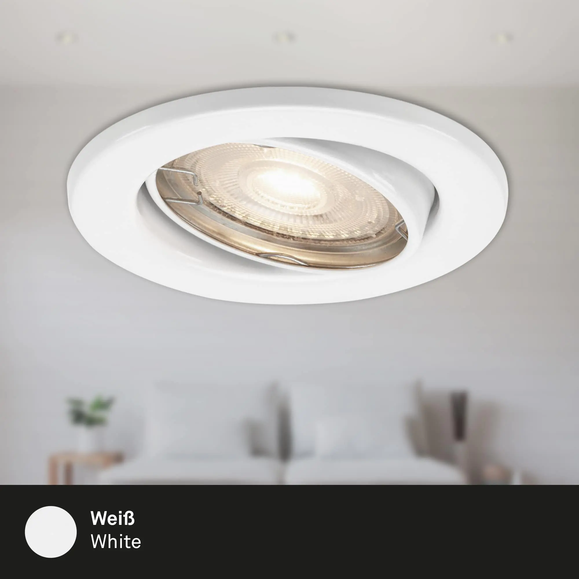 Di-Ka LED Einbauleuchte Sten 3er Set weiß Ø 8,6 cm GU10, warmweiß Di-Ka LED Einbauleuchte Sten 3er Set weiß Ø 8,6 cm GU10, warmweiß