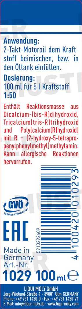 Liqui Moly 2-Takt Motoröl 1:50 mischbar 100 ml Liqui Moly 2-Takt Motoröl 1:50 mischbar 100 ml