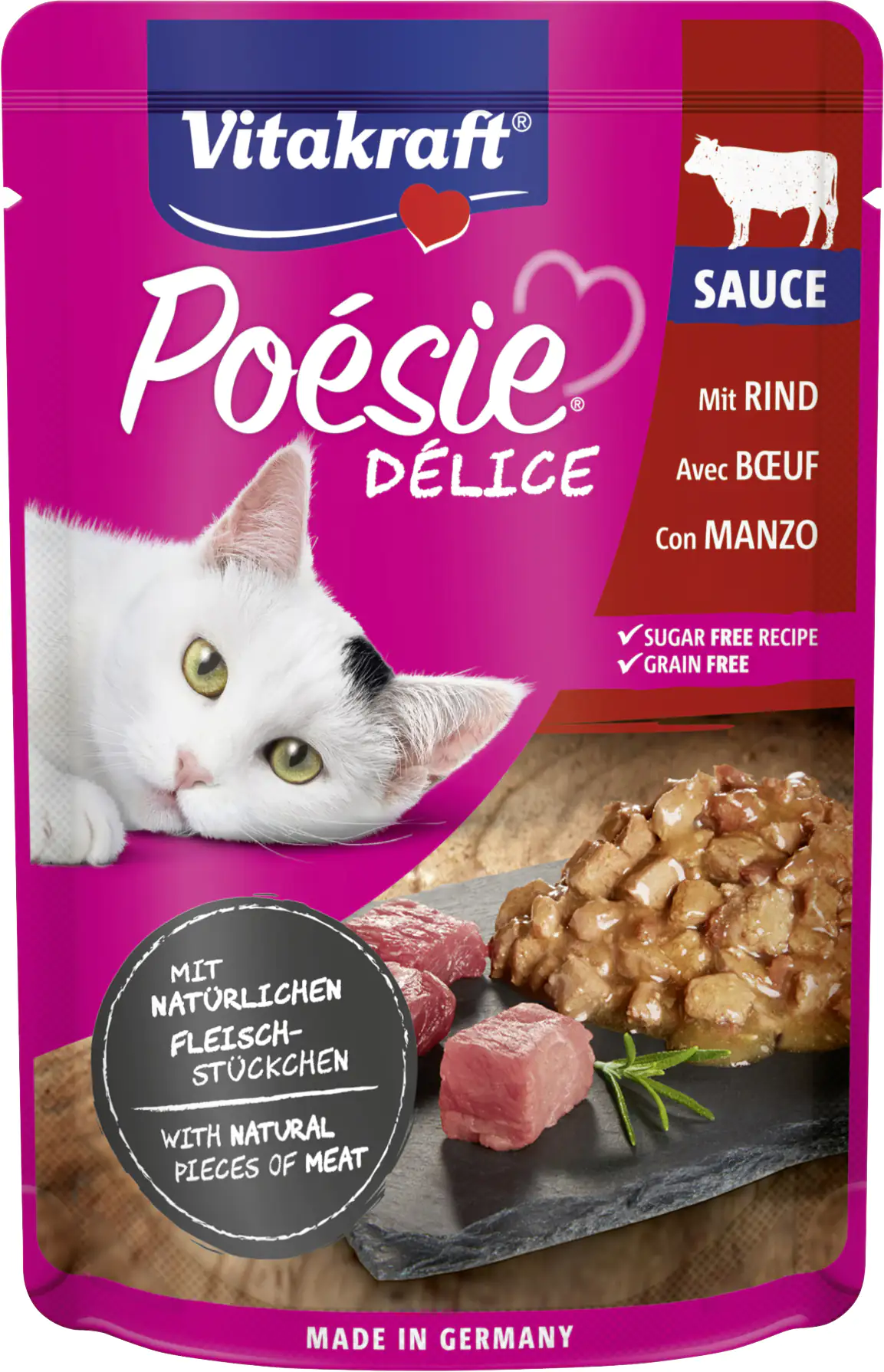 Vitakraft Poésie Katzenfutter Délice Sauce Rind 85 g