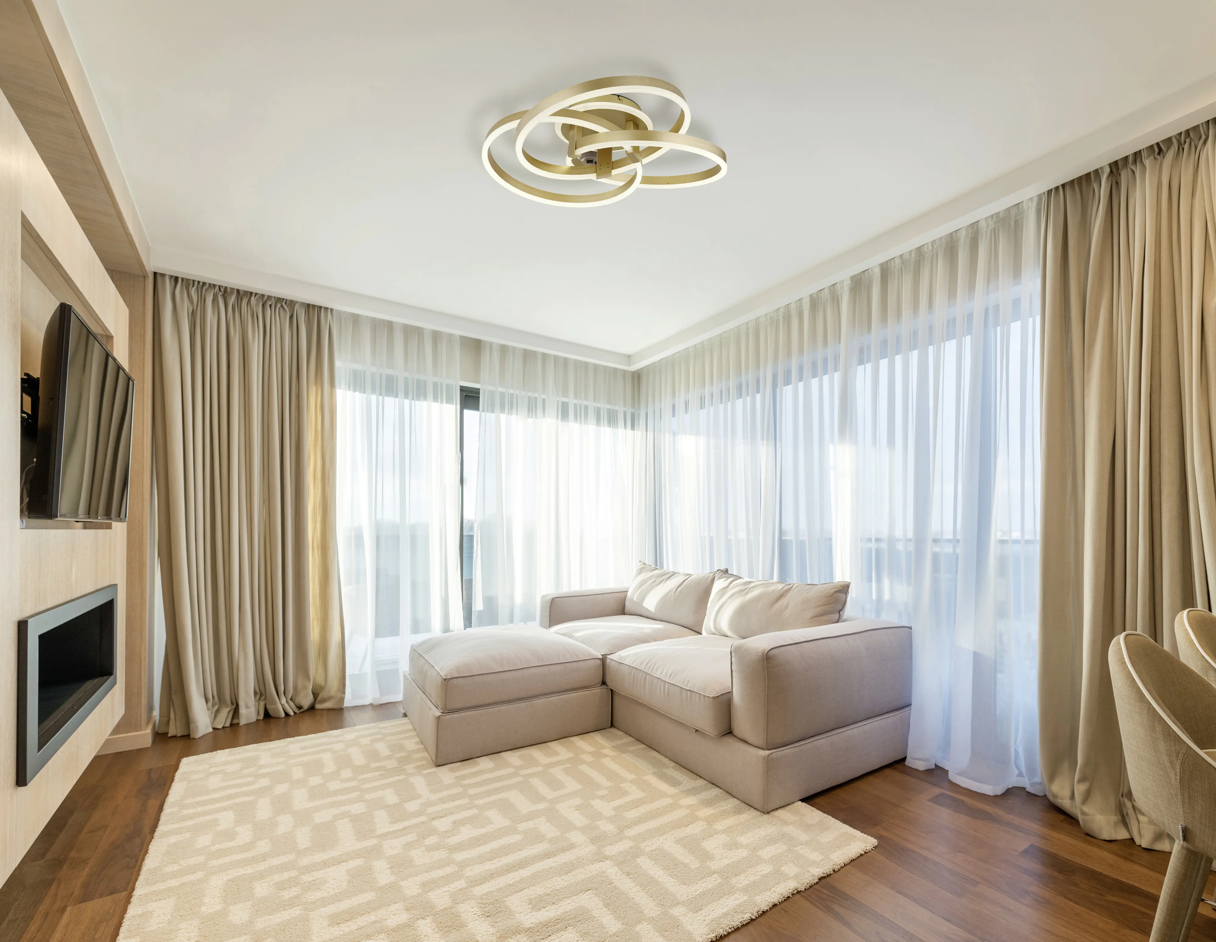 Globo LED-Deckenleuchte HERWIG goldfarben