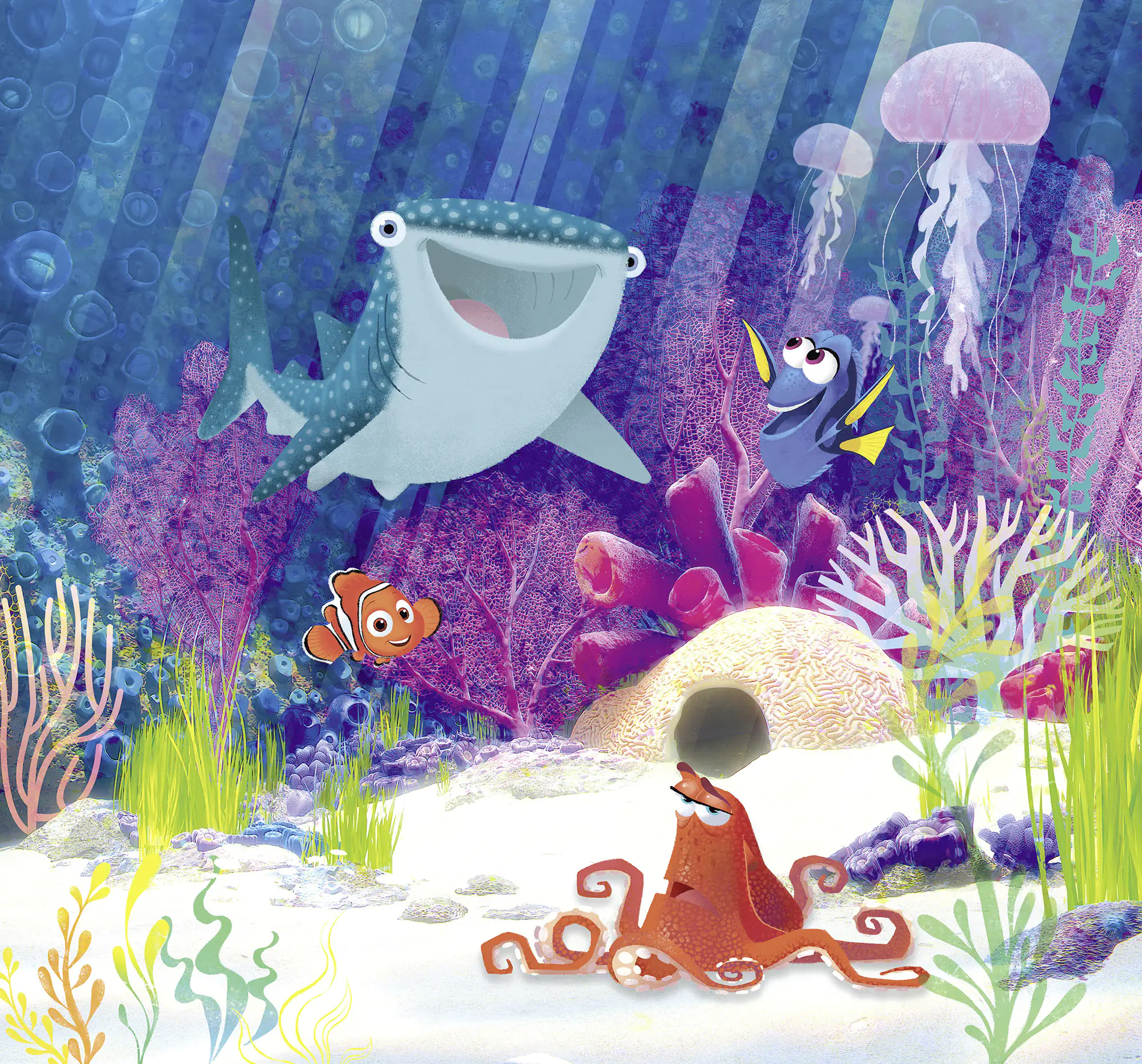 Komar Vlies Fototapete Dory Aqua Party 300 x 280 cm 