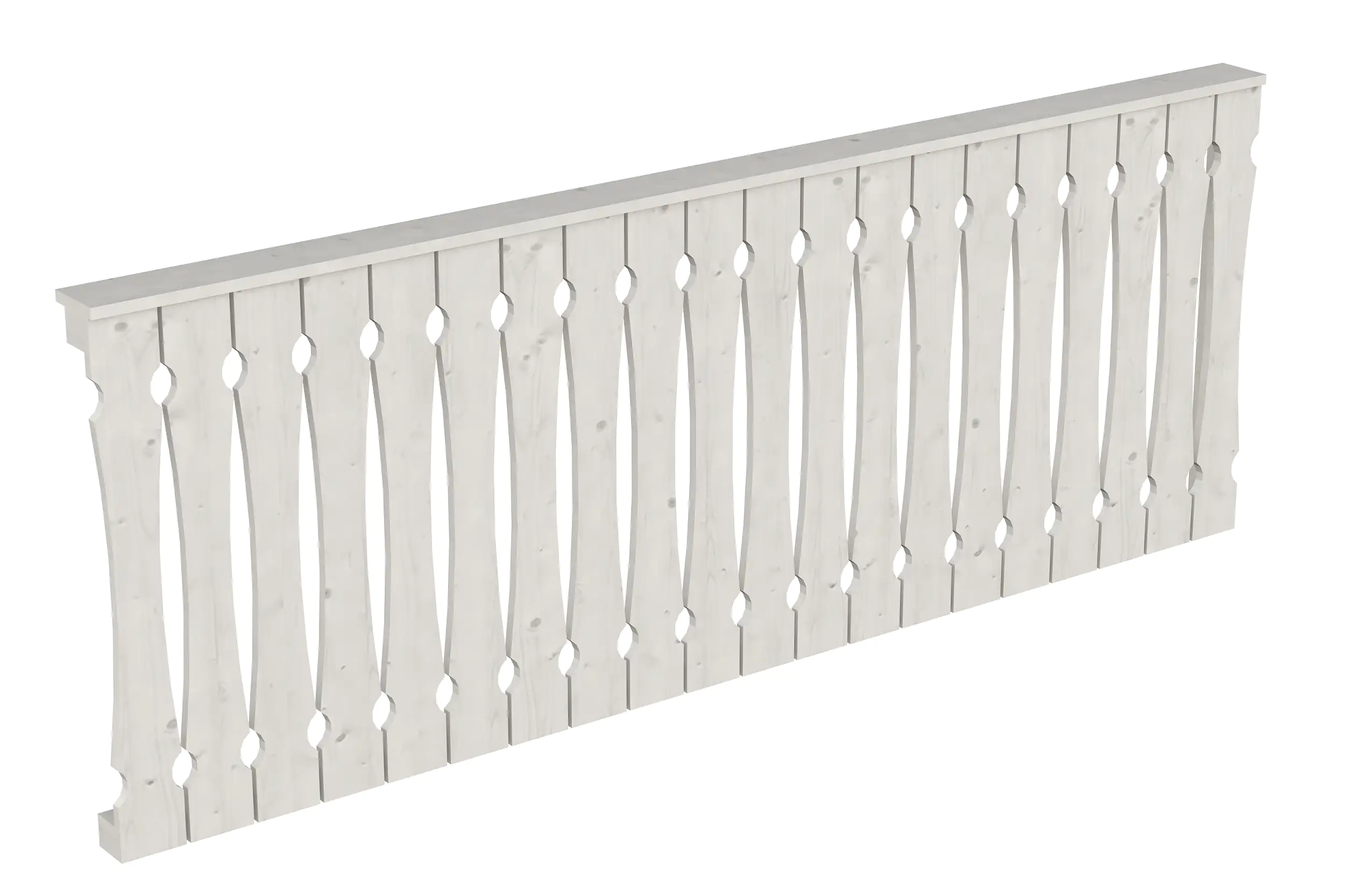 SKAN HOLZ Brüstung Balkonschalung 255 x 96 cm, Fichte, lasiert in Weiß