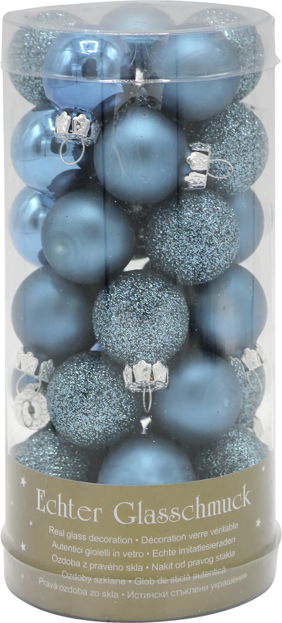 Weihnachtskugeln aus Glas Ø 2,5 cm blau 35 Stück