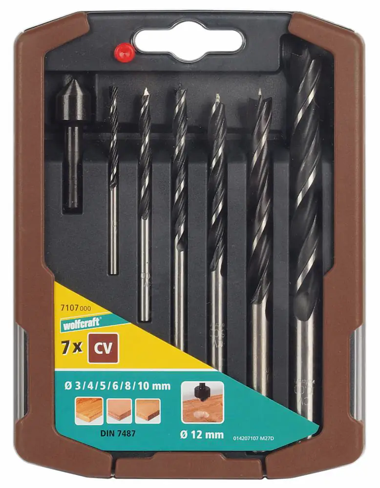 Wolfcraft Holzspiralbohrer-Set CV  7107000 Ø 3 - 10 mm 7-teilig Rundschaft