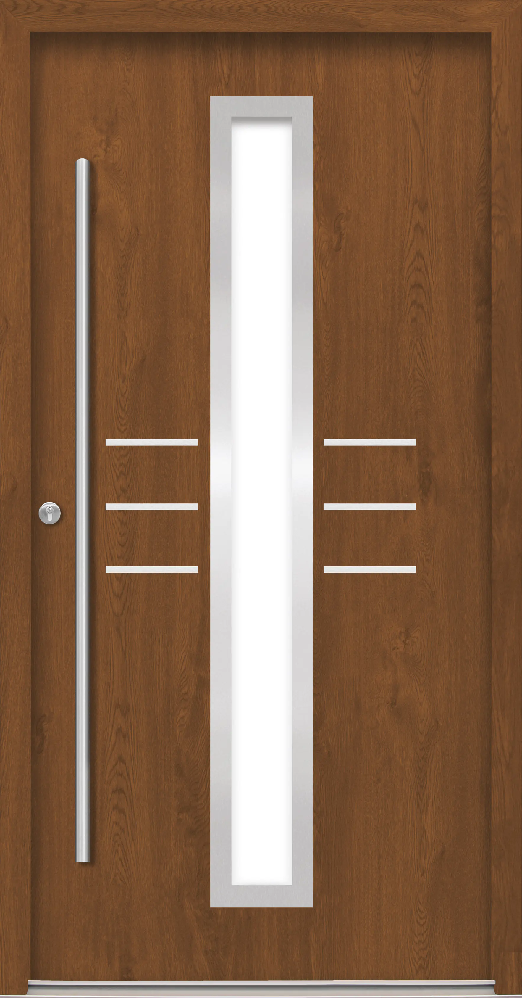 Splendoor Haustür Passivedoor Premium B07 Golden Oak DIN Links 100 x 210 cm