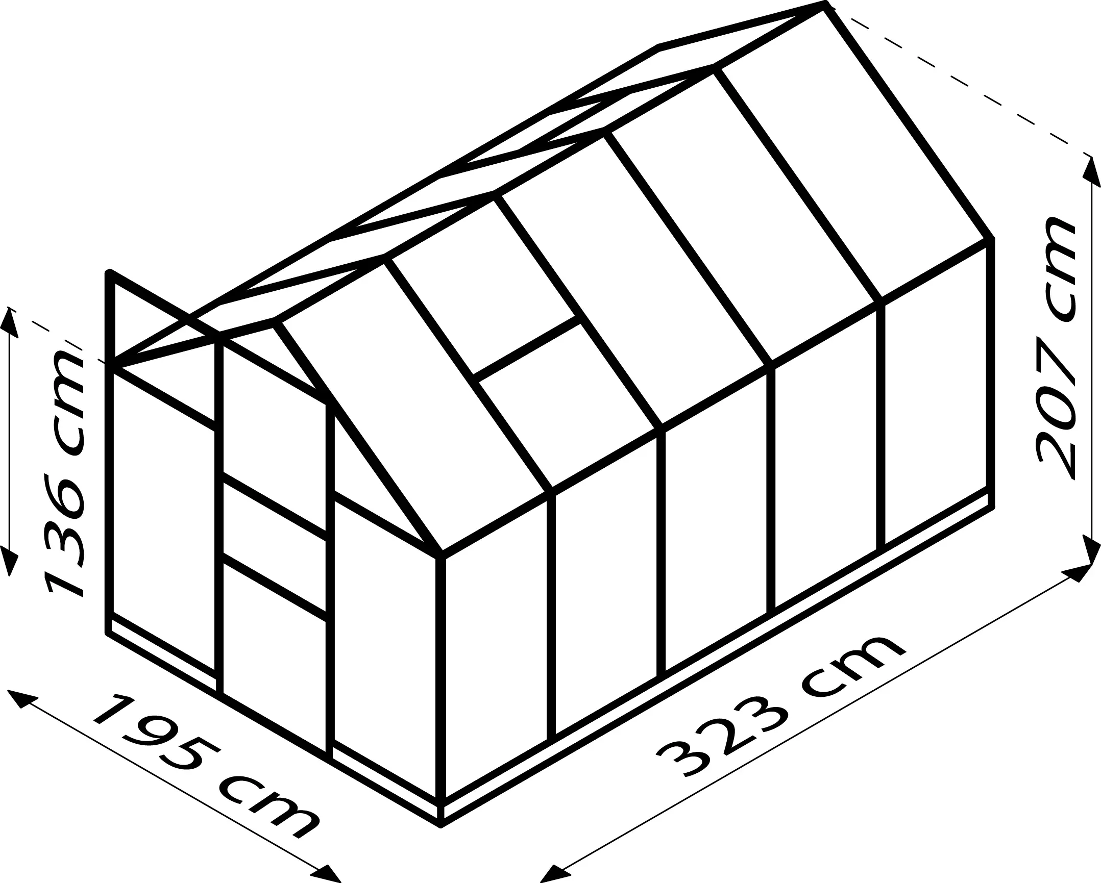 Vitavia Gewächshaus Apollo 6200 195 x 323 cm 4 mm Hohlkammerplatten