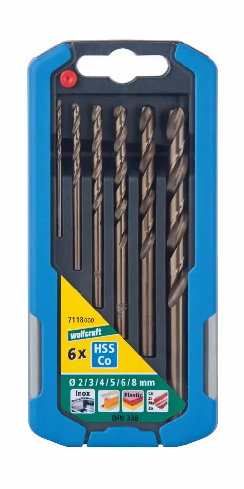 Wolfcraft Metallbohrer-Set HSS-Co 7118000 Ø 2 - 8 mm 6-teilig Rundschaft