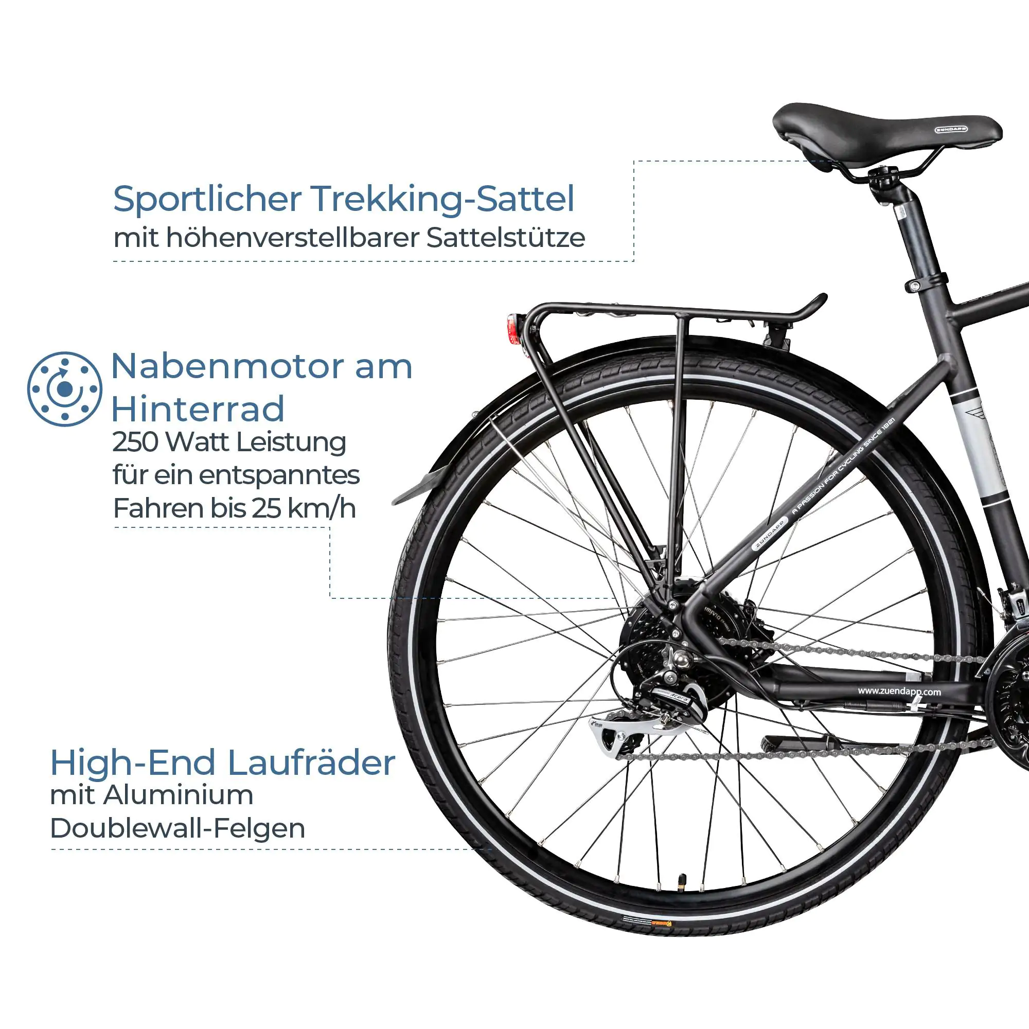 Zündapp E-Bike Trekking Z810 28 Zoll 24-Gang 417,6 Wh schwarz